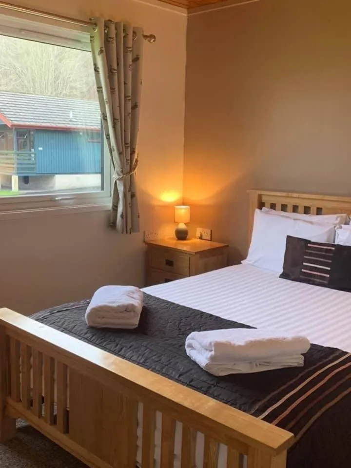 Bed in Logierait Pine Lodges