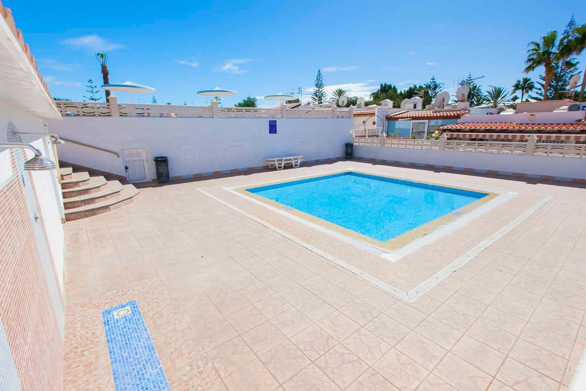 Pool view in Cozy apartment in Costa del Silencio