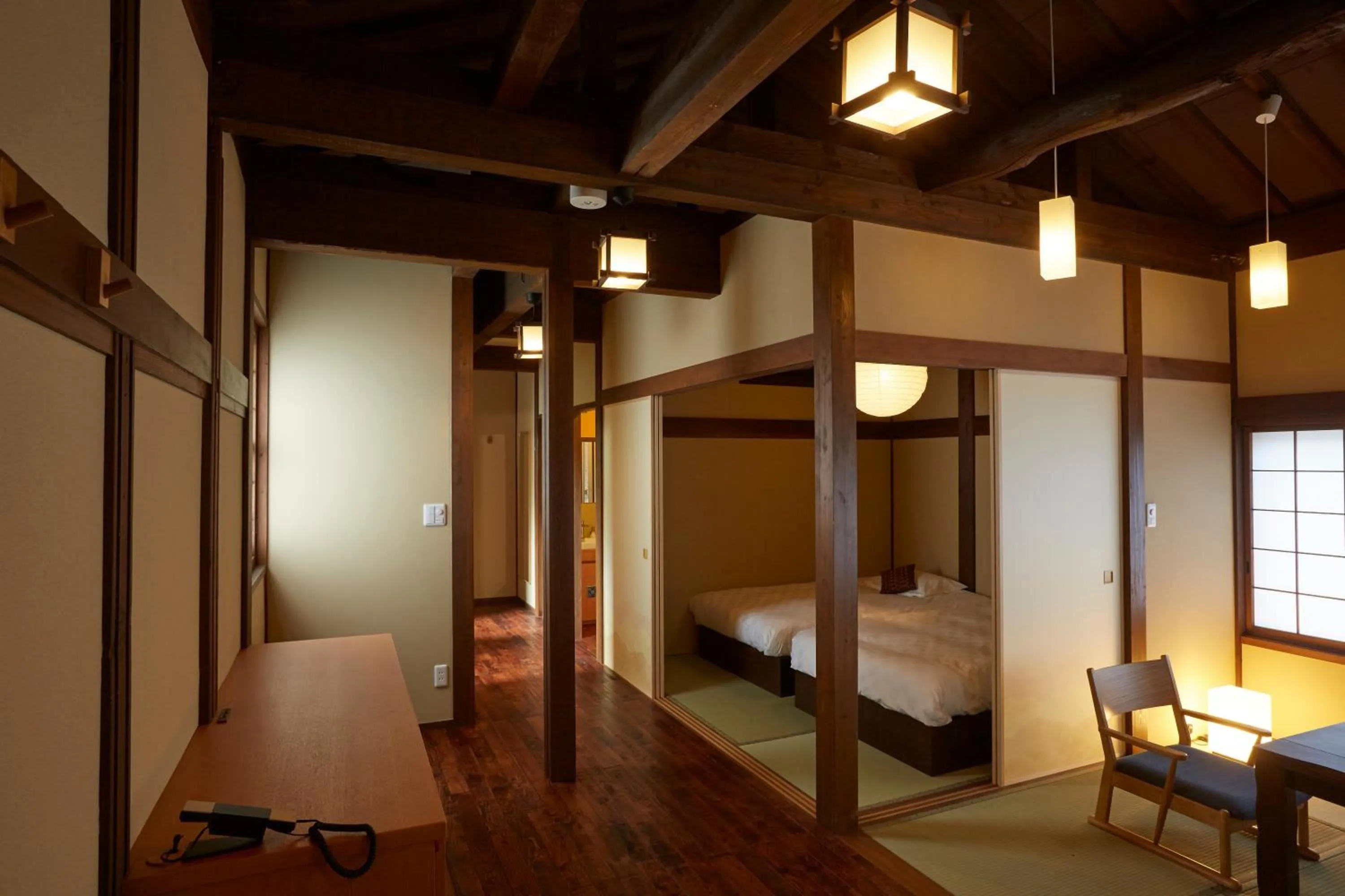Living room, Bed in Kutsukake Stay Naka-Karuizawa