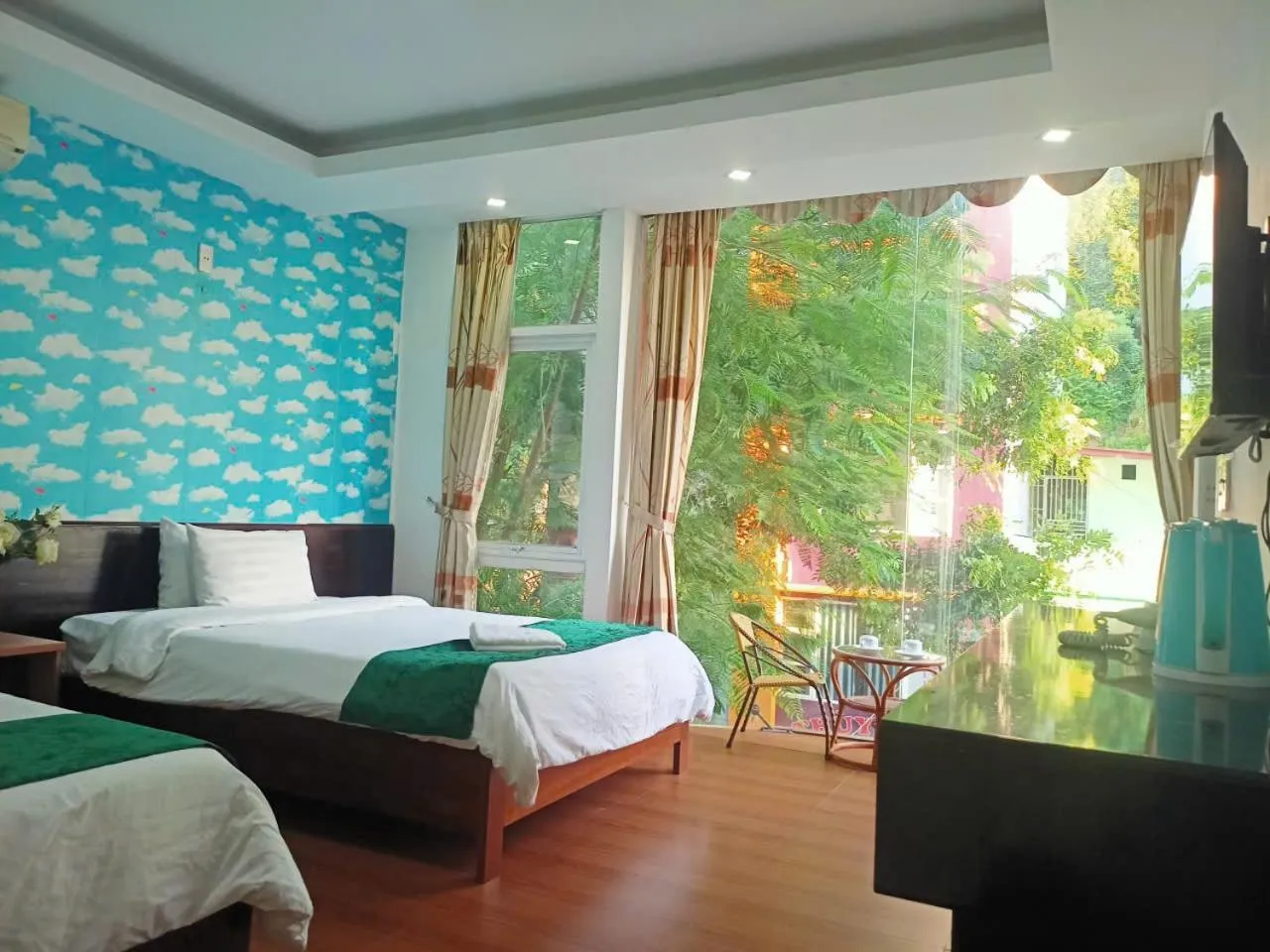 Property building, Bed in catba island hotel