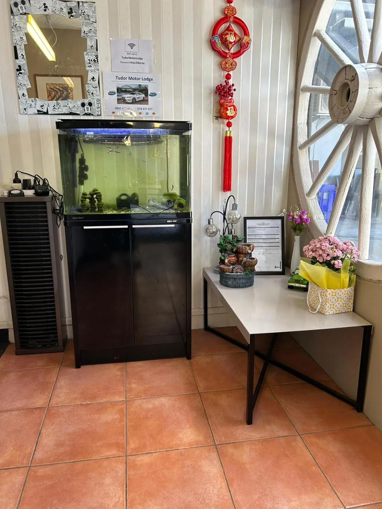 Decorative detail in Tudor Motor Lodge