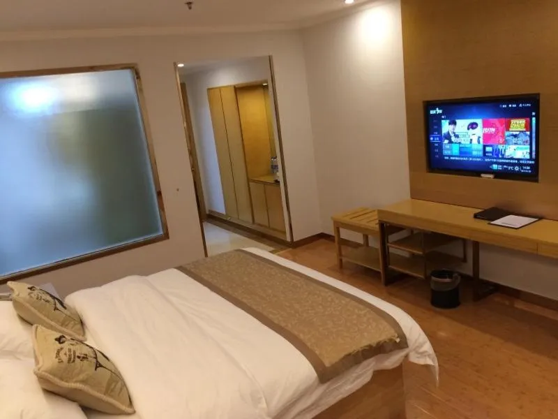 Bed in GreenTree Inn Huangshan Xiuning County Qiyun Mountain Business Hotel