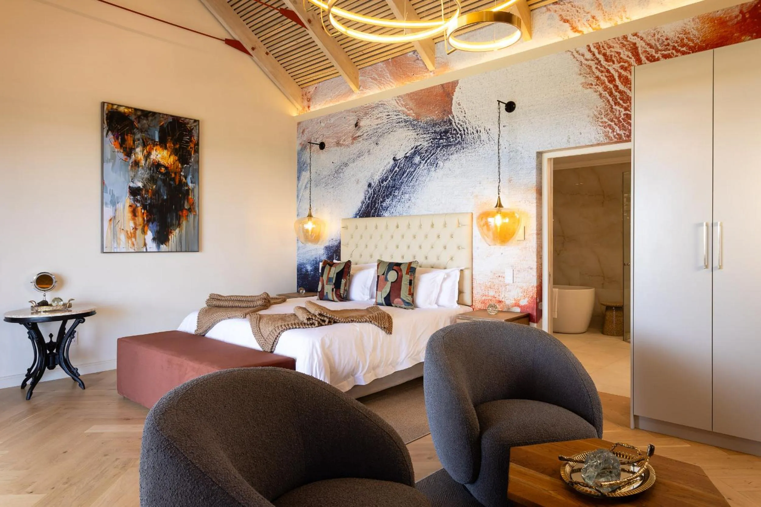 Bed in Kunjani Villas & Wines
