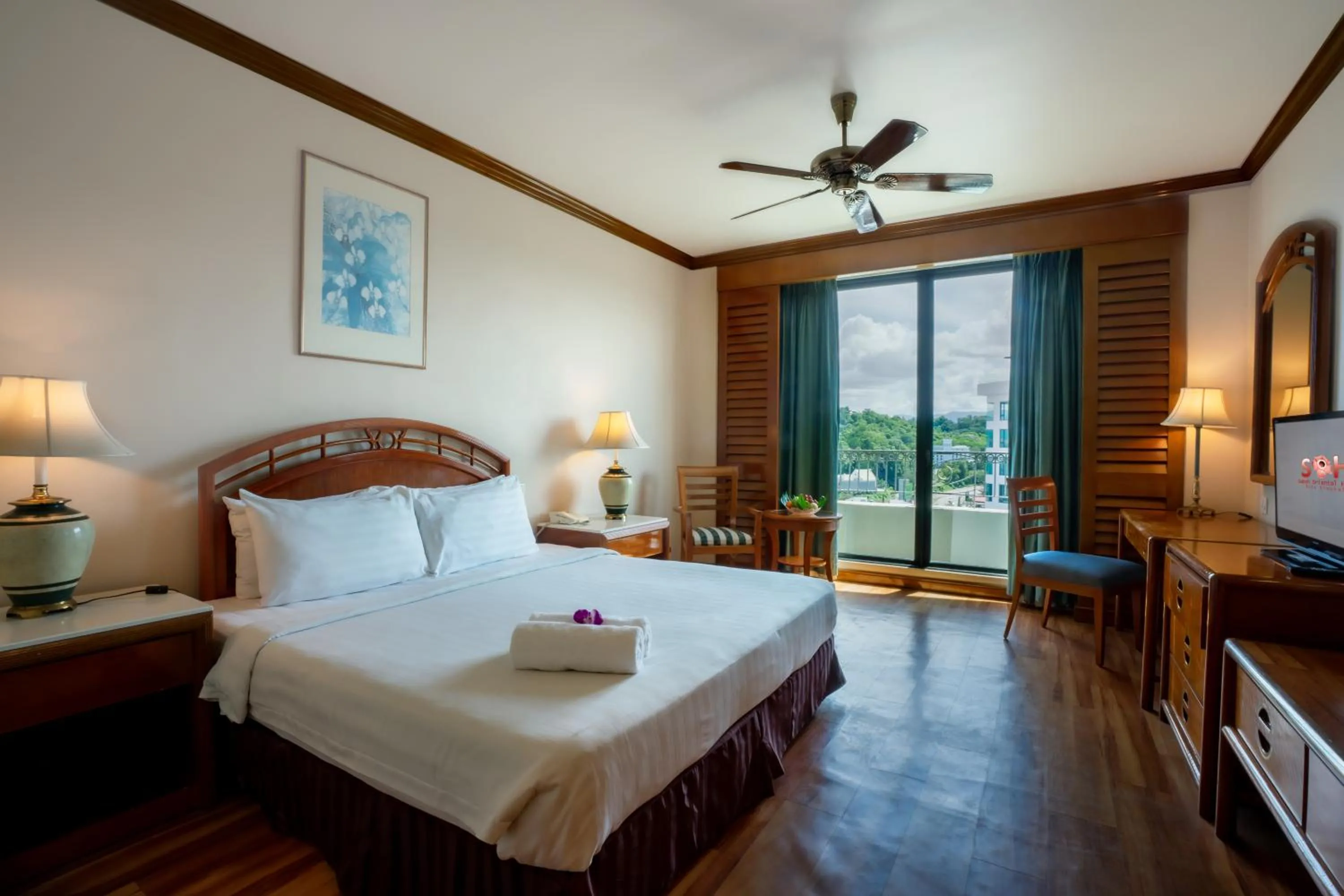 Bed in Sabah Oriental Hotel