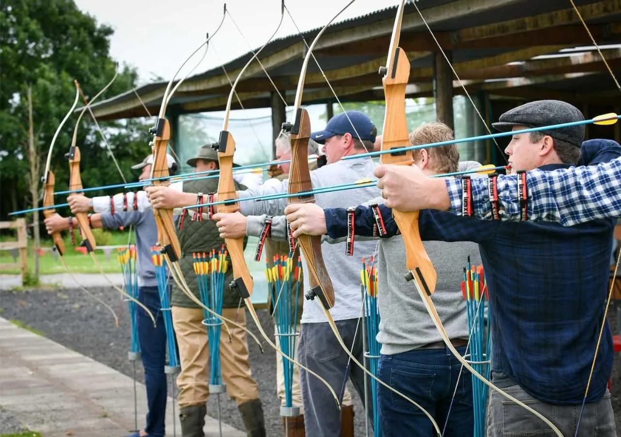 group of guests in The Lodges at Kilkea Castle