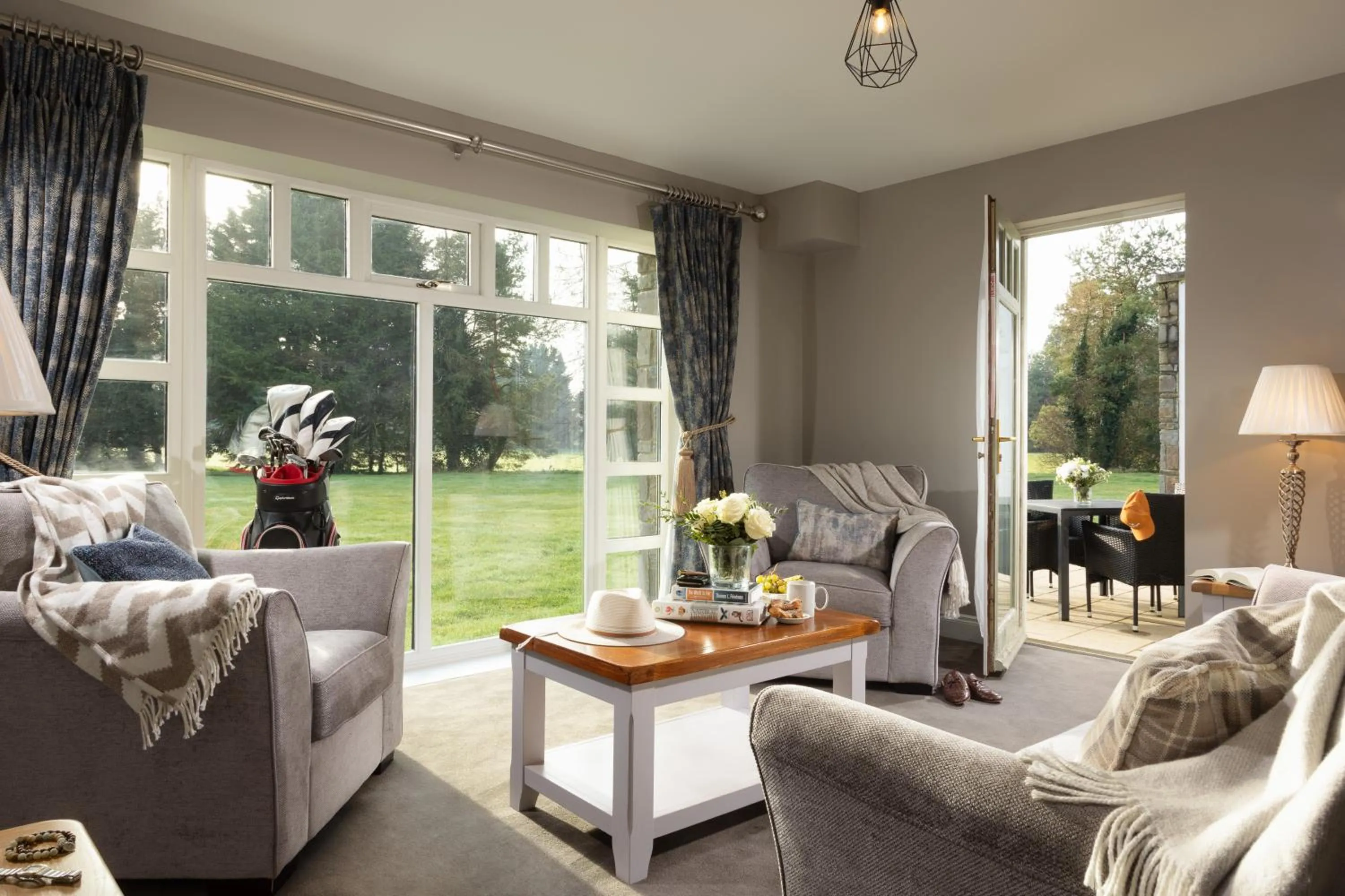 Seating area in The Lodges at Kilkea Castle