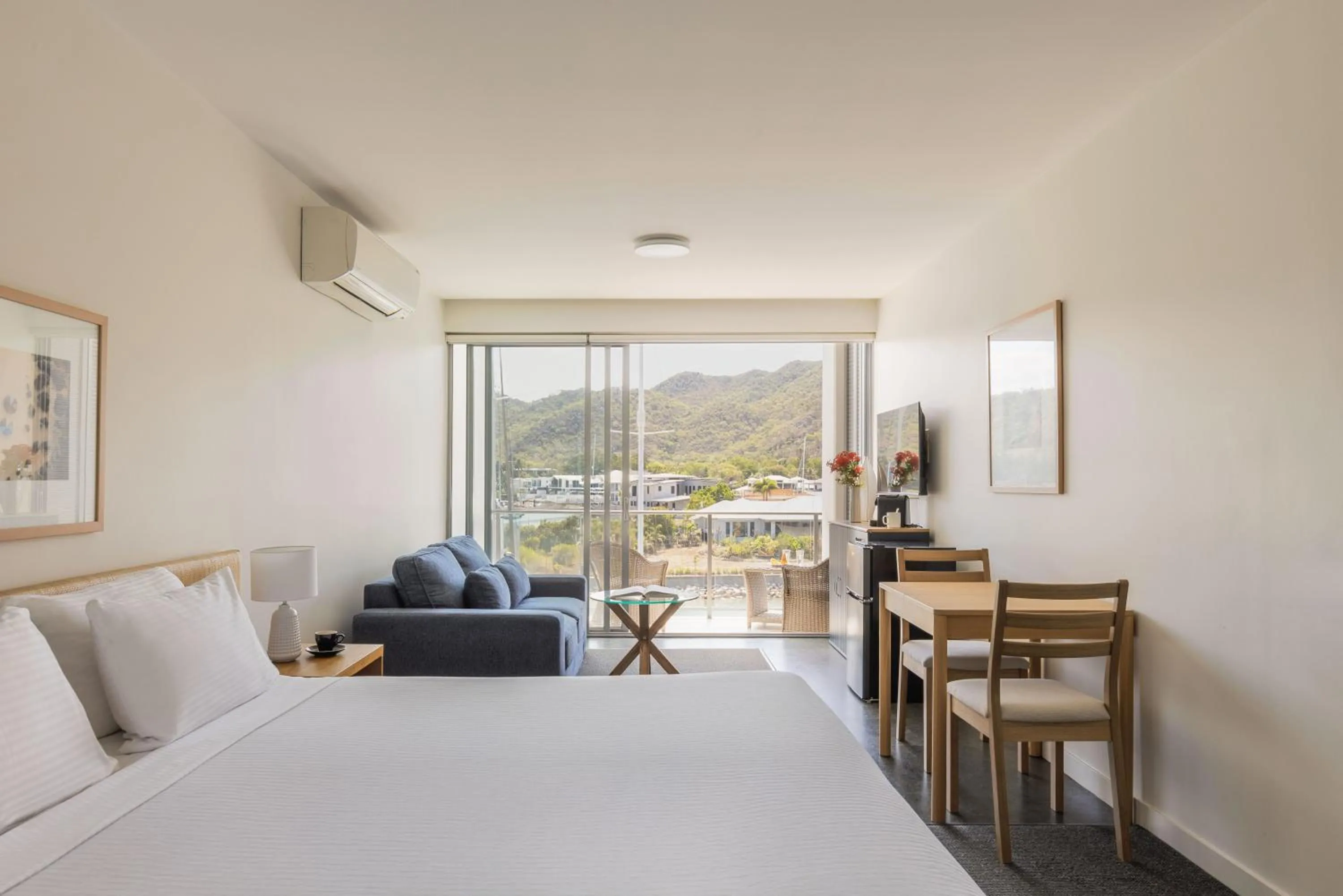 View (from property/room), Bed in Peppers Blue on Blue