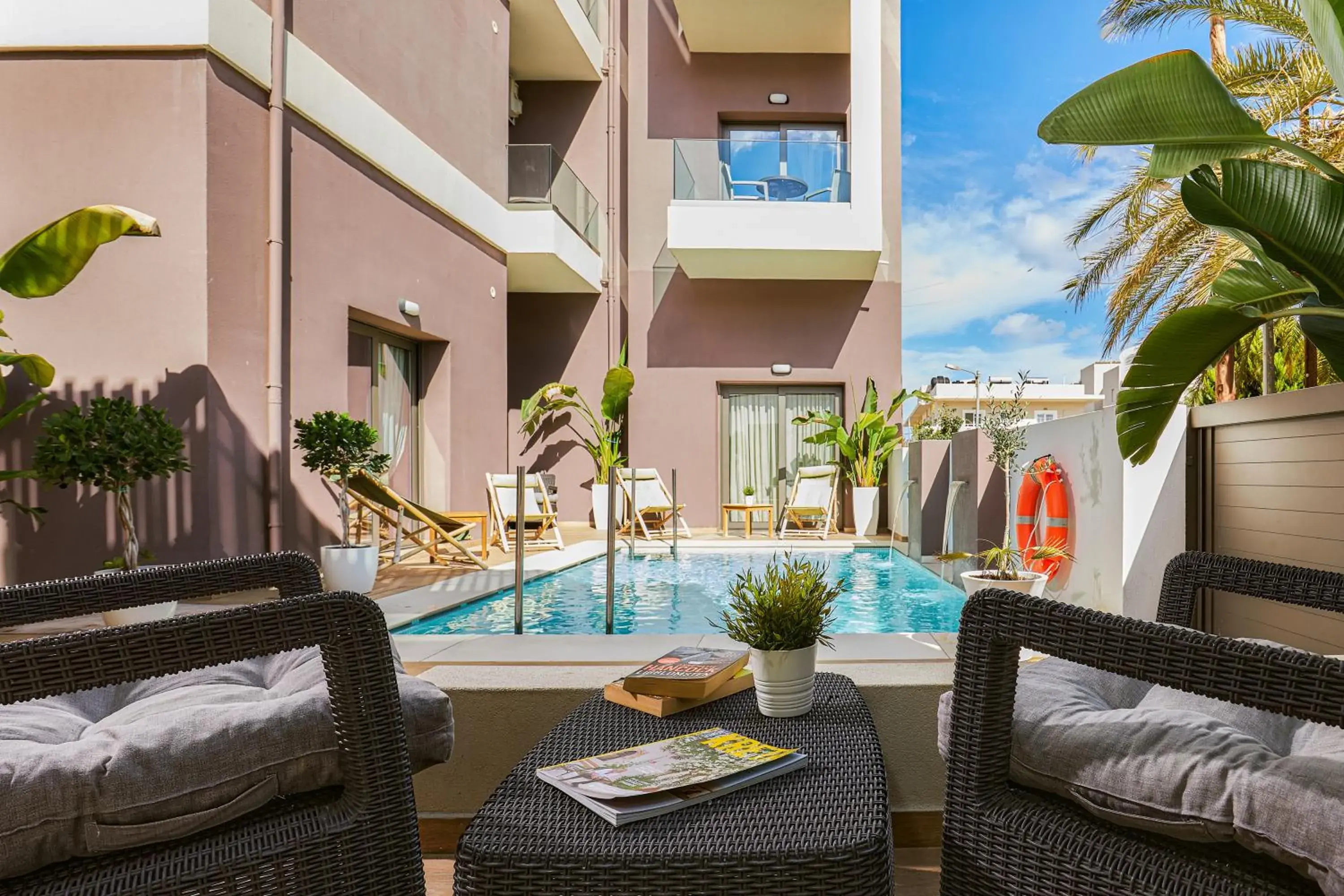 Patio in Dionisos Hotel Patio in Dionisos Hotel