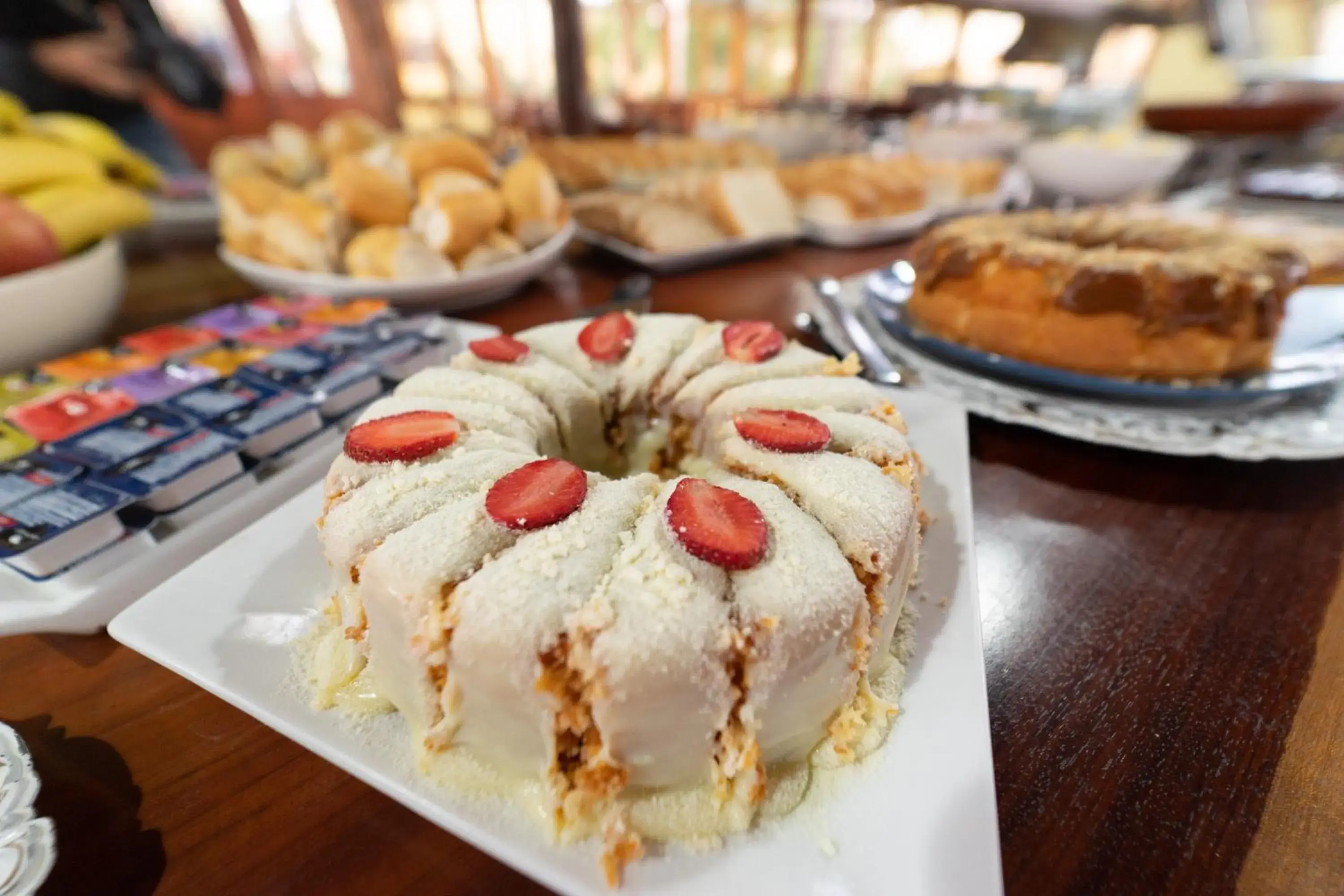 Buffet breakfast in Hotel Pousada Arauna Buffet breakfast in Hotel Pousada Arauna