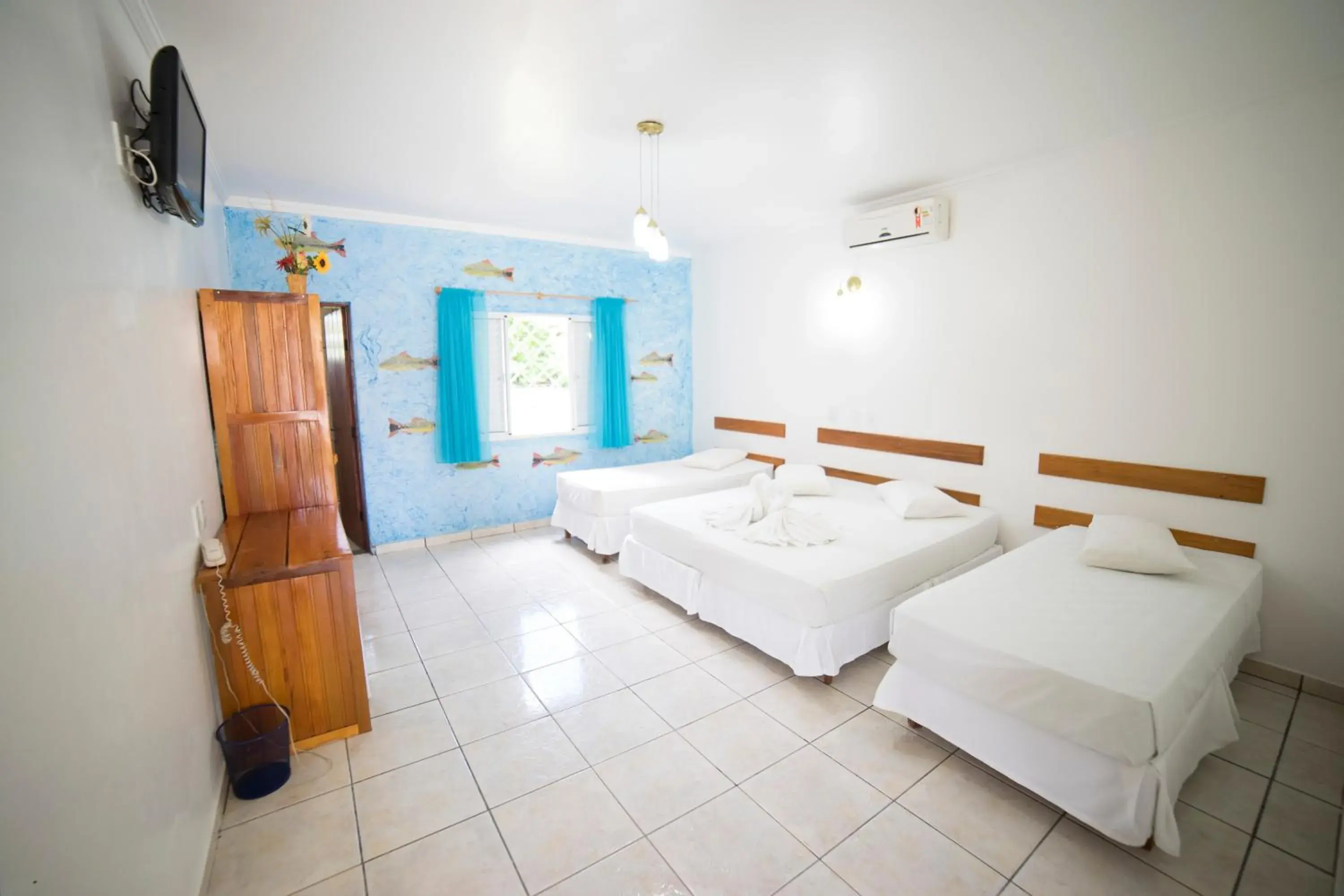 Patio, Bed in Hotel Pousada Arauna Patio, Bed in Hotel Pousada Arauna