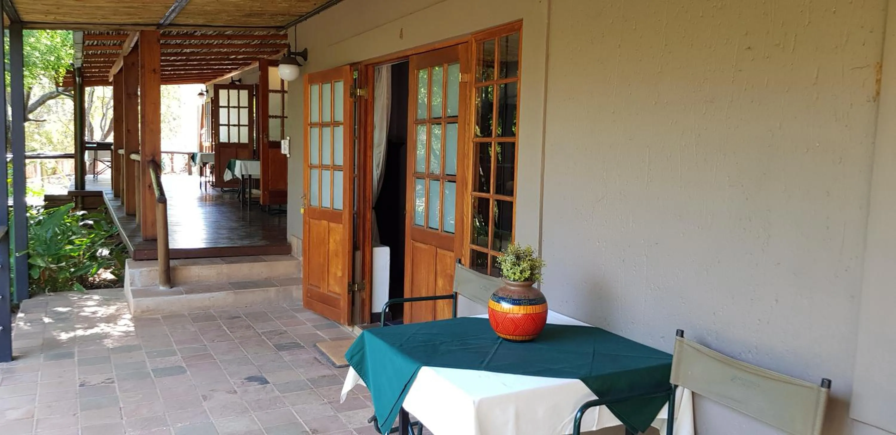 Patio in Tuskers Bush Lodge B&B