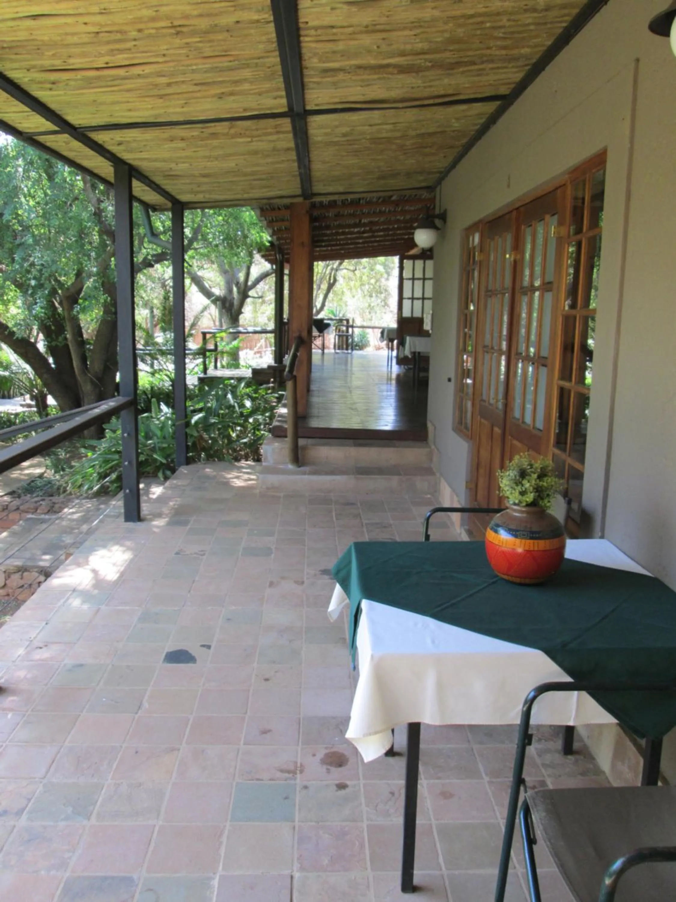 Patio in Tuskers Bush Lodge B&B