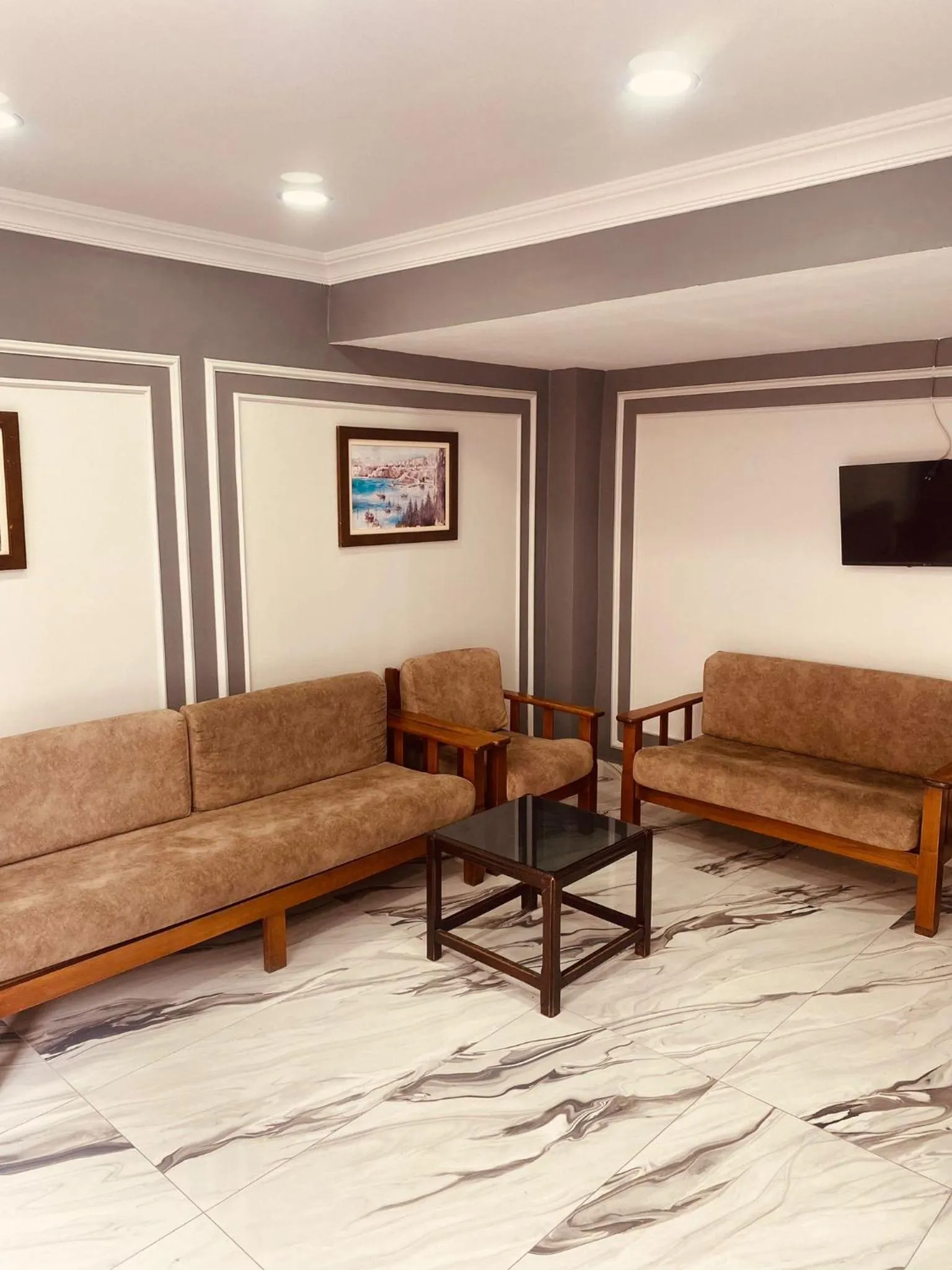 Seating area in Malkoç Hotel