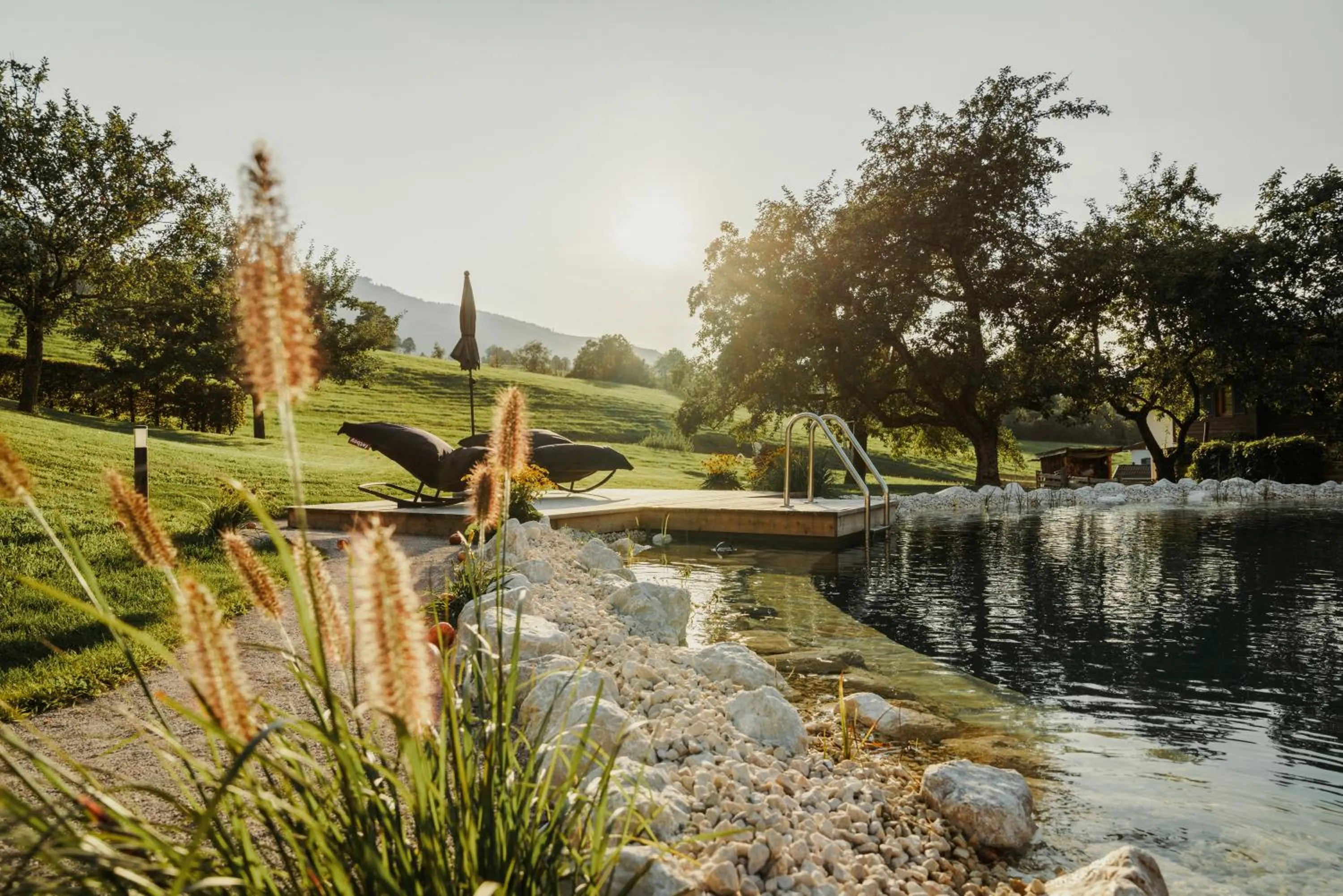 Pool view in Das Stoaberg