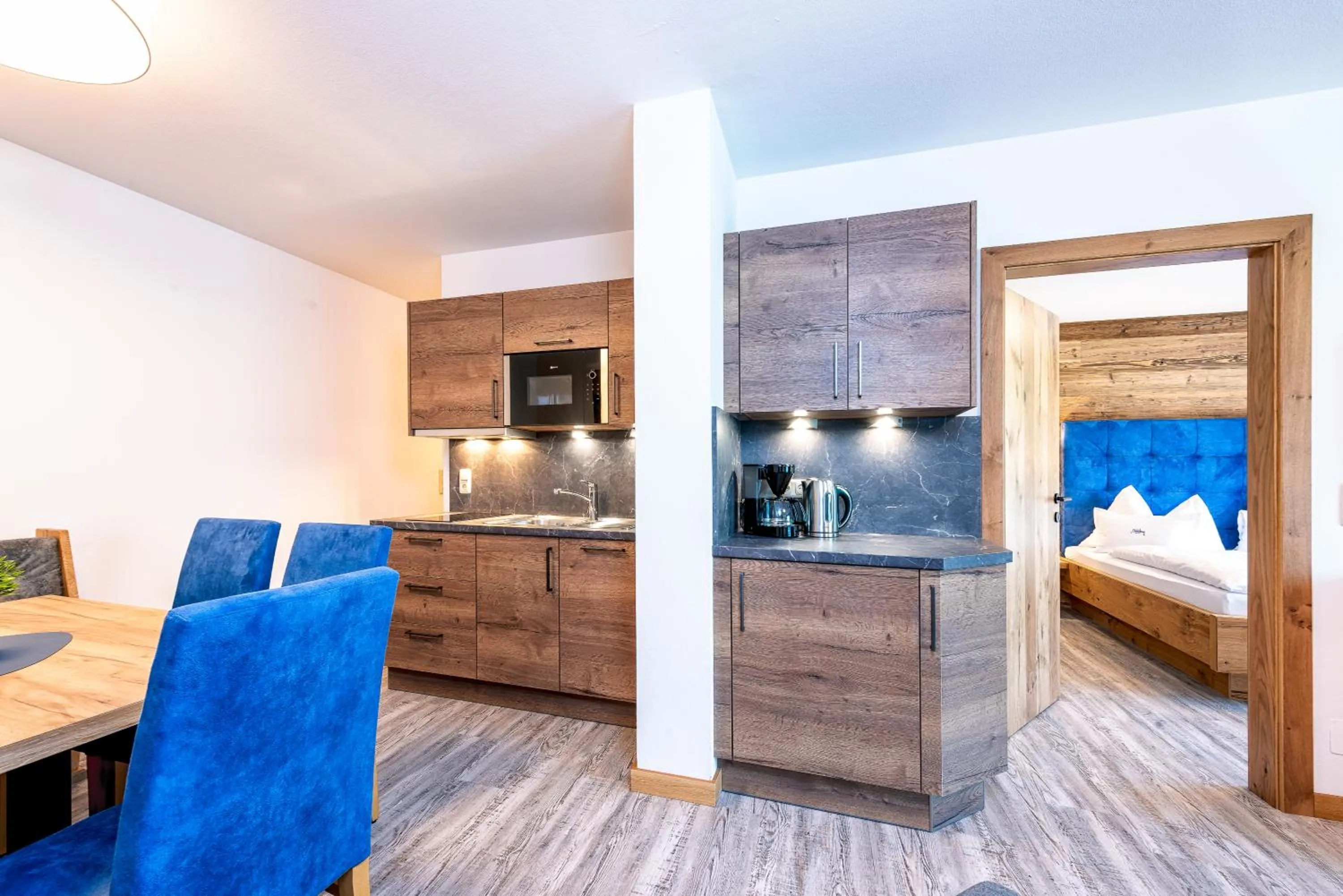 Kitchen or kitchenette, Bed in Das Stoaberg