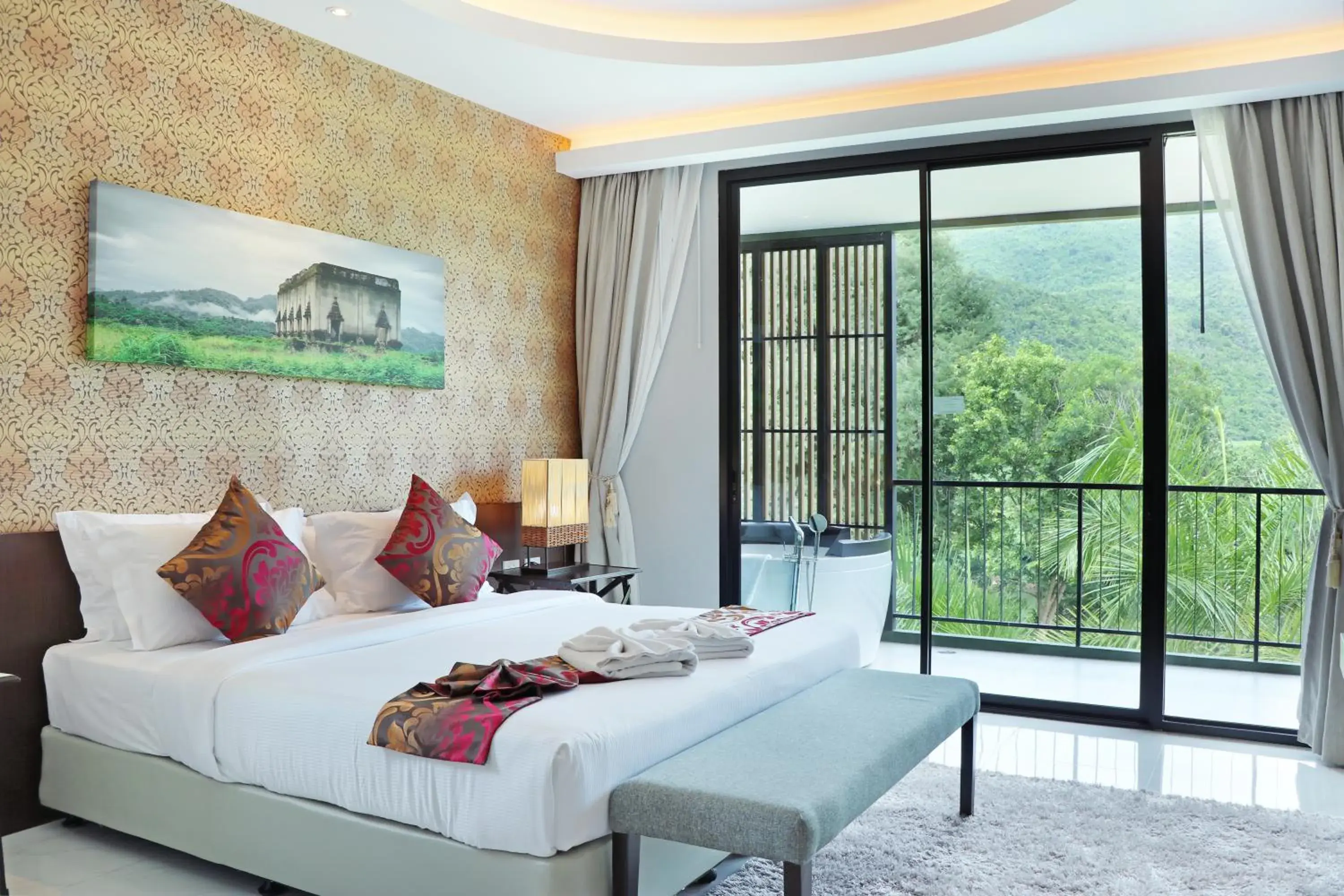 Bedroom, Bed in Mida Resort Kanchanaburi - SHA PLUS Bedroom, Bed in Mida Resort Kanchanaburi - SHA PLUS