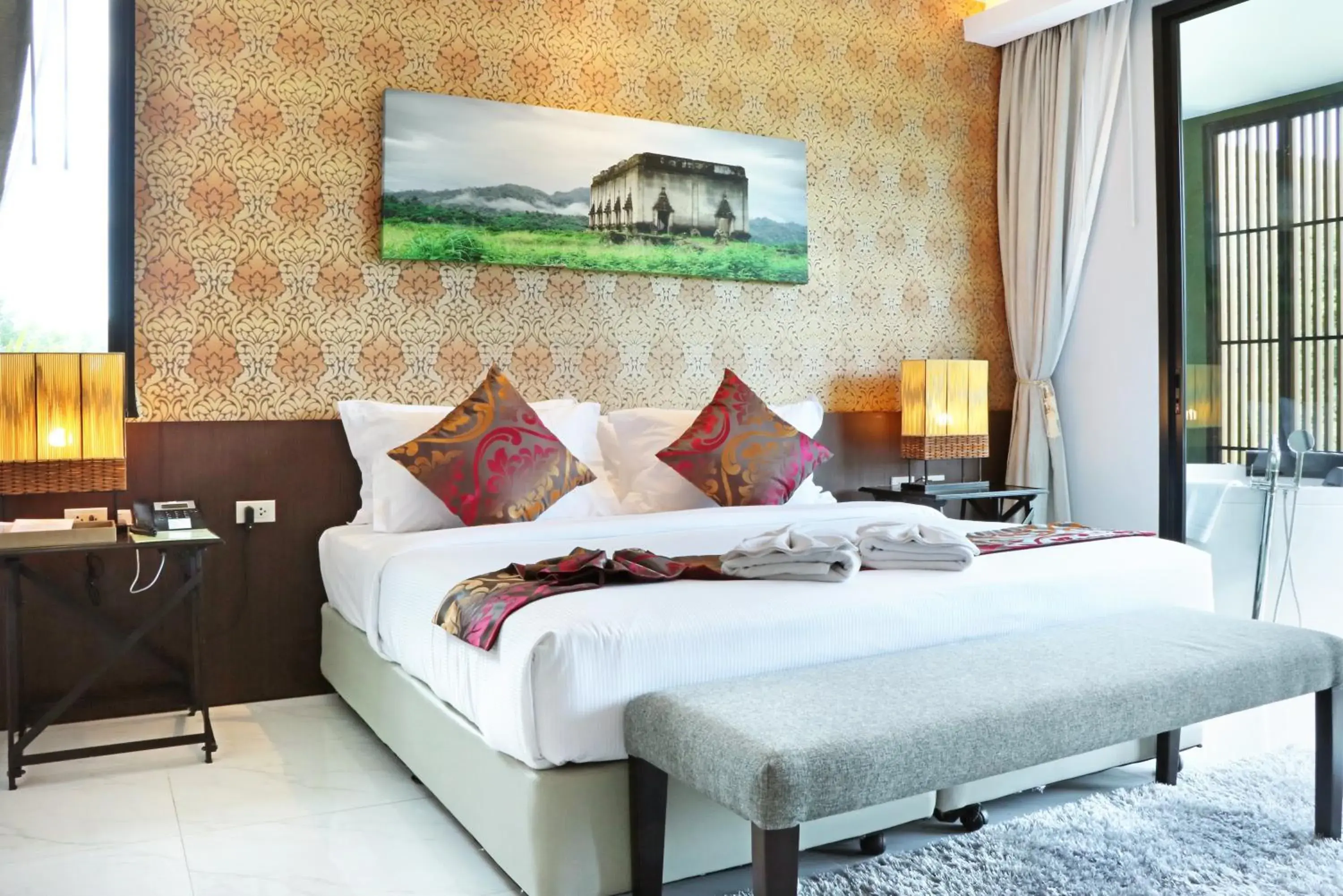 Bedroom, Bed in Mida Resort Kanchanaburi - SHA PLUS Bedroom, Bed in Mida Resort Kanchanaburi - SHA PLUS
