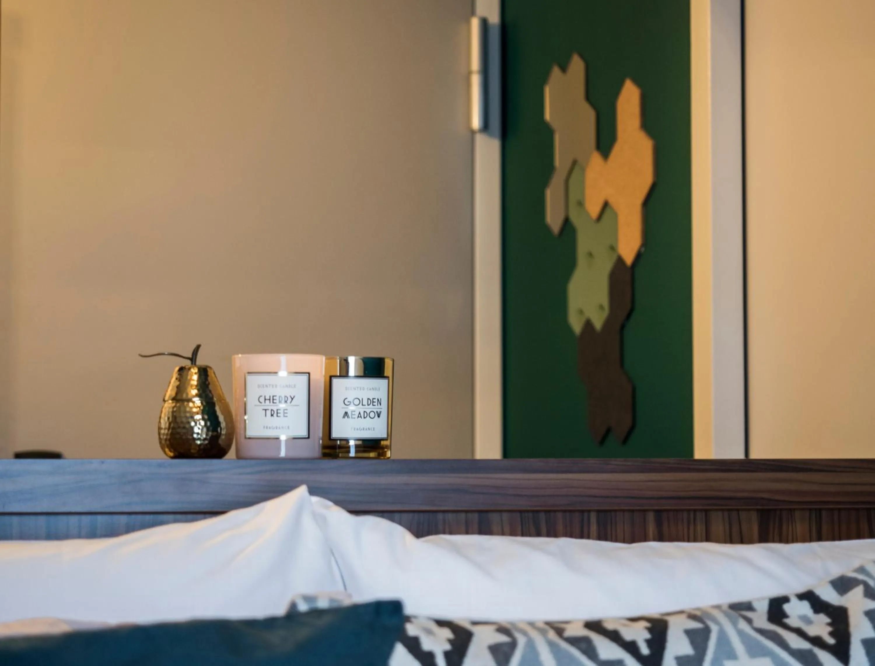 Decorative detail, Bed in Linden Hotel