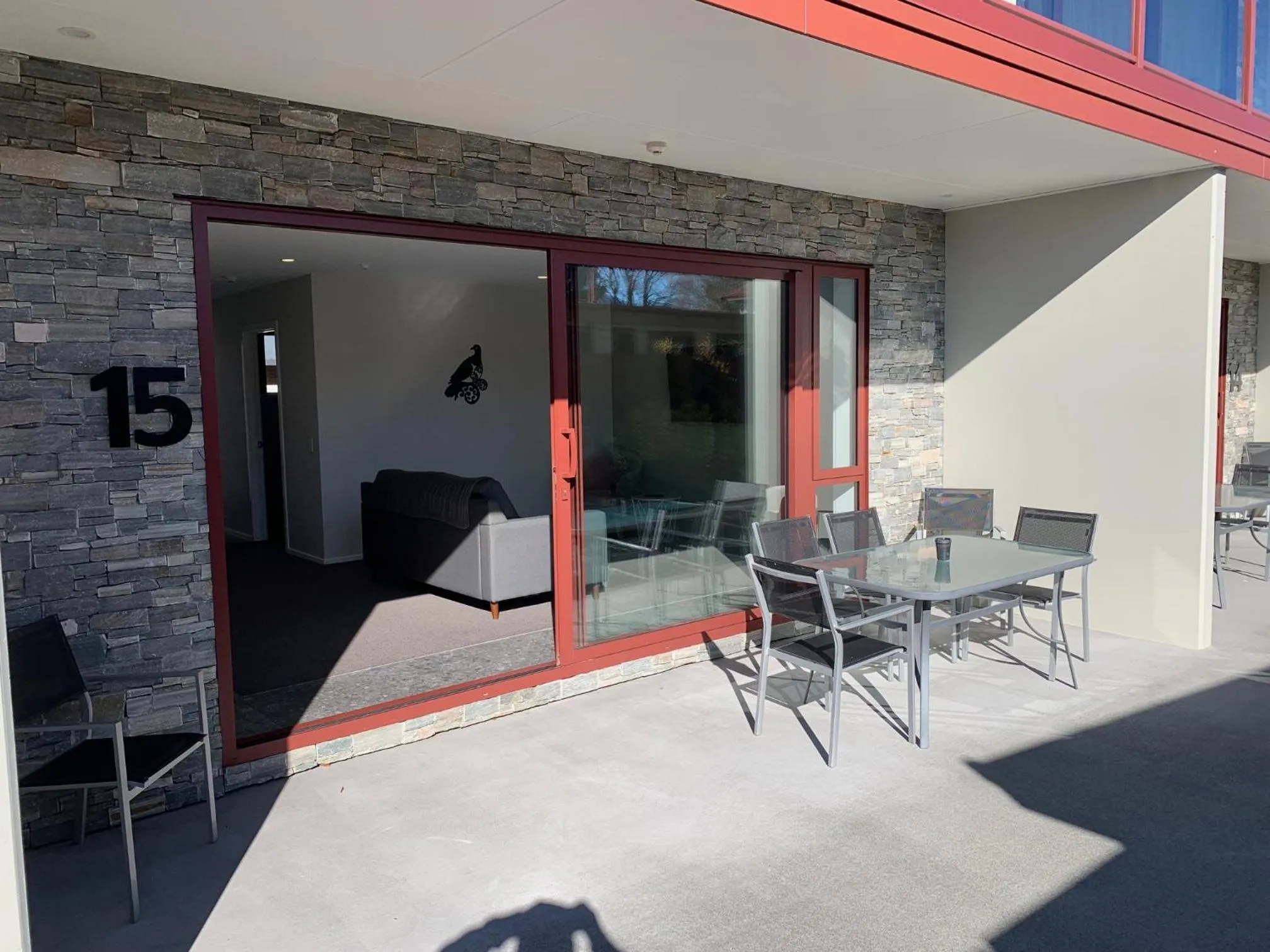 Seating area in Red Tussock Motel