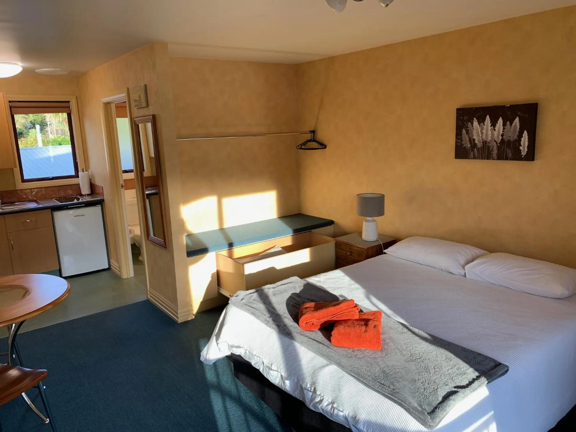 Kitchen or kitchenette, Bed in Red Tussock Motel