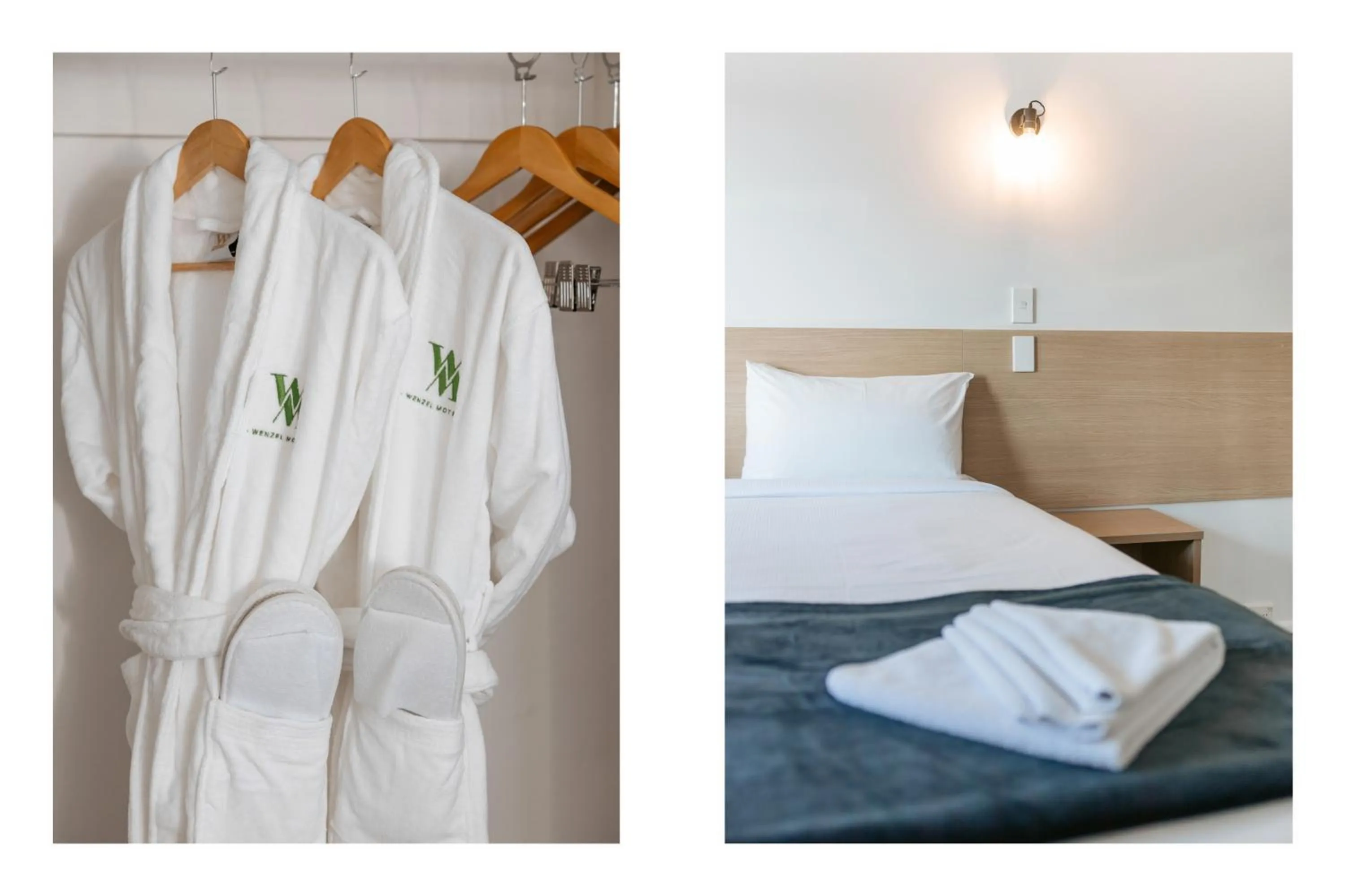 Bed in Cobblestone Court Motel - Wenzel Motels