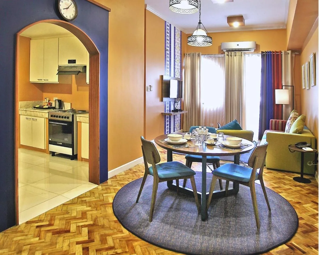 Kitchen or kitchenette in Parque España Residence Hotel