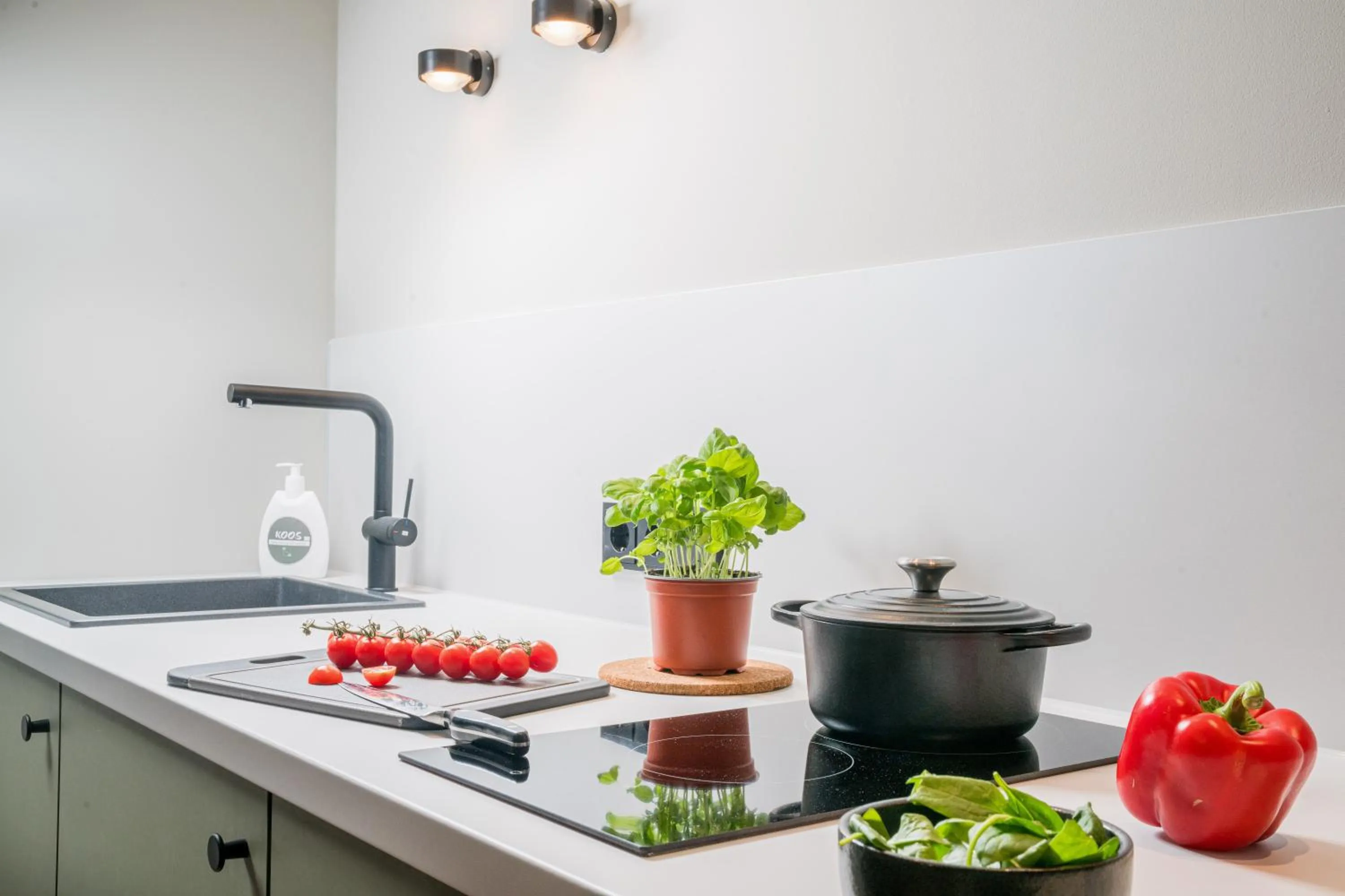 Kitchen or kitchenette in KOOS Hotel&Apartments - City Aparthotel