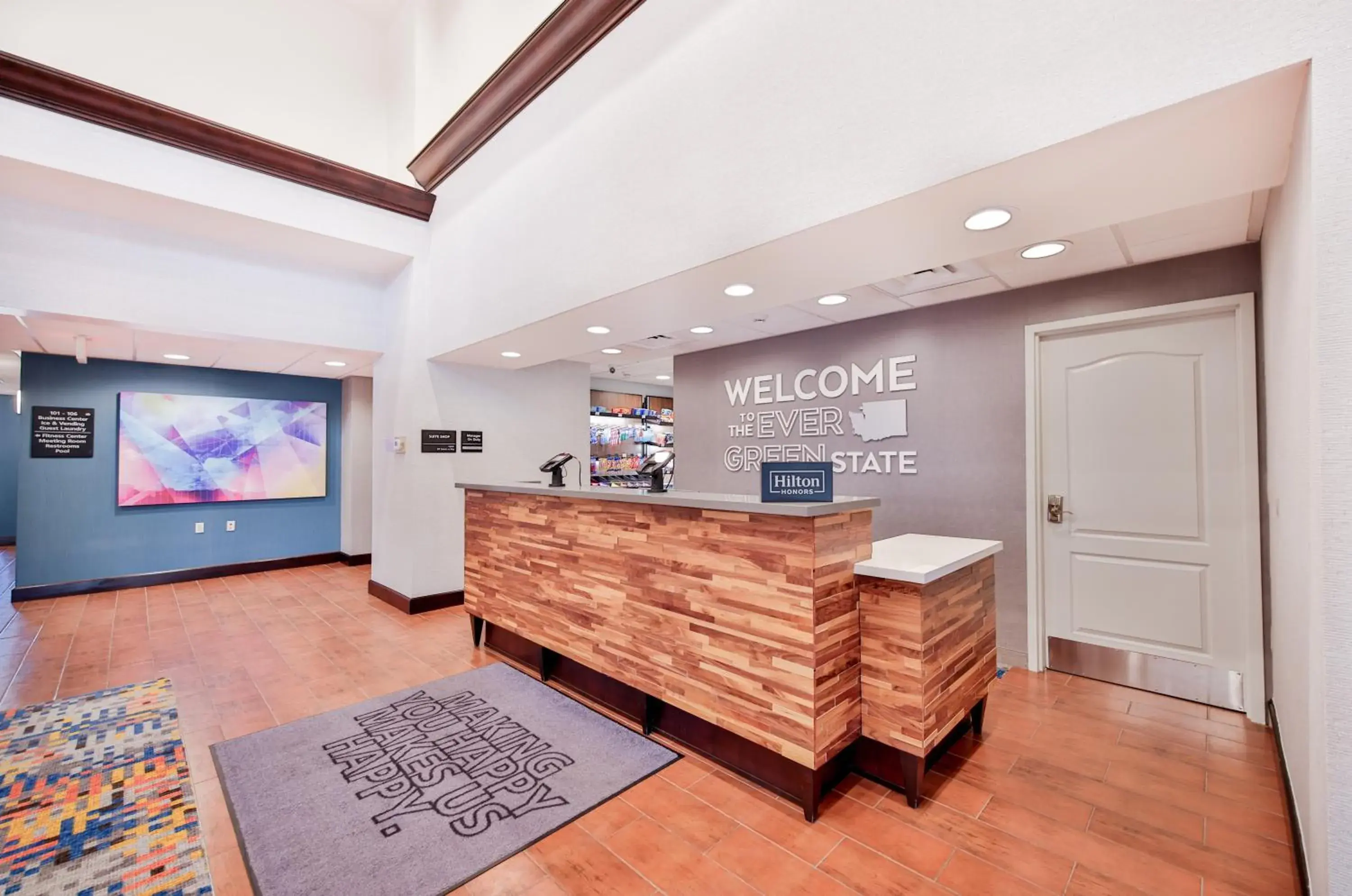 Lobby or reception in Hampton Inn & Suites by Hilton Seattle/Kent Lobby or reception in Hampton Inn & Suites by Hilton Seattle/Kent