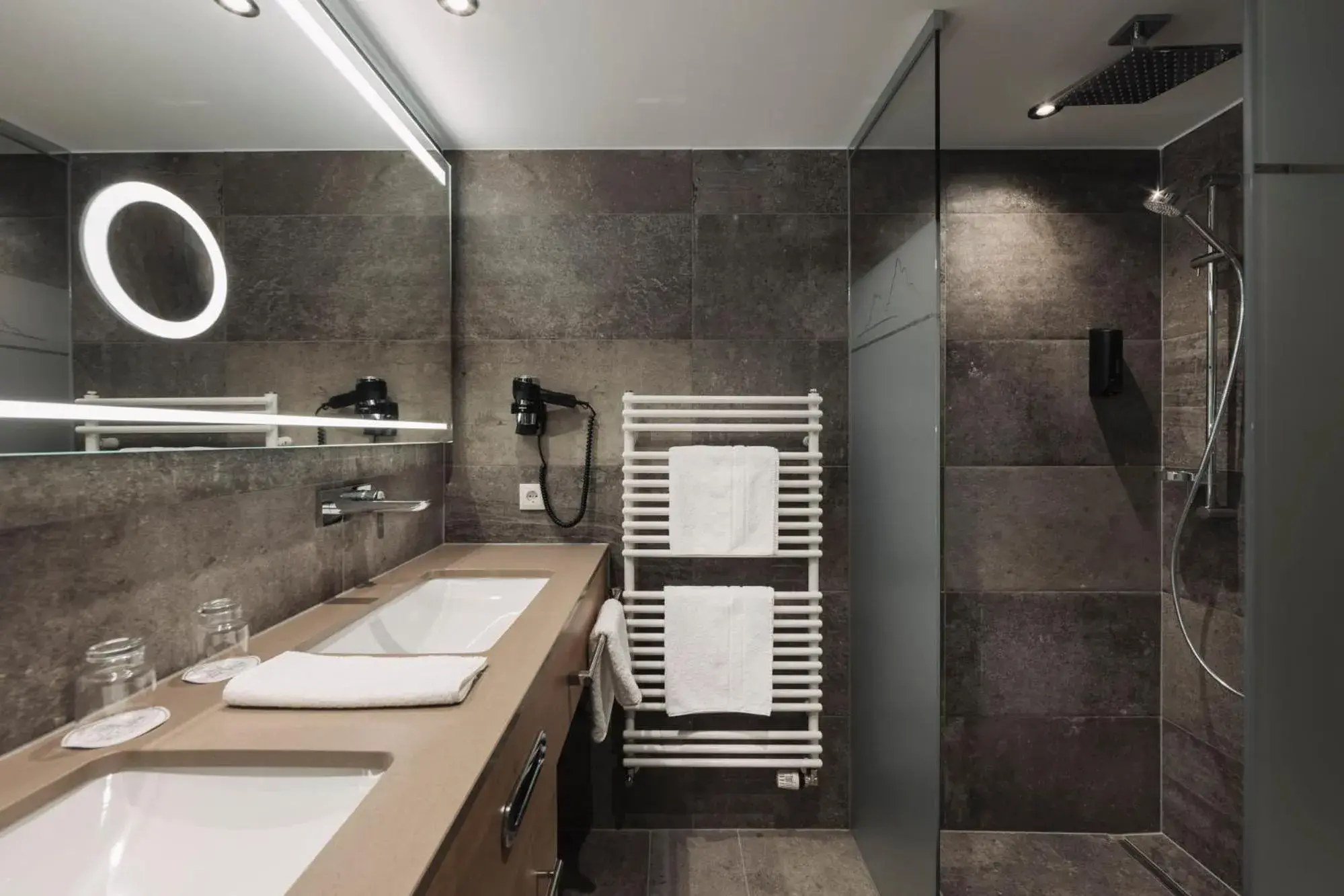 Shower, Bathroom in Hotel Piz Buin