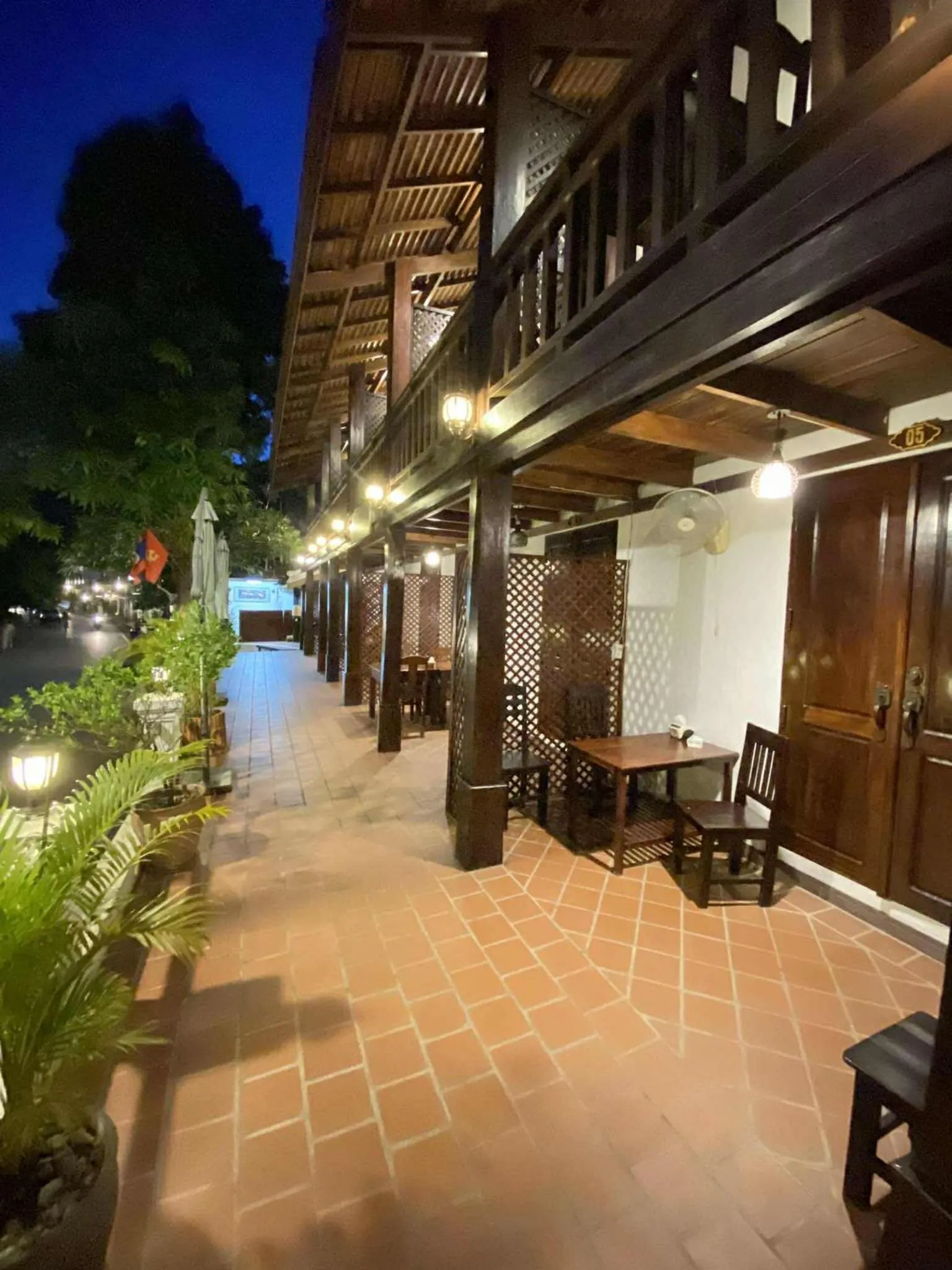 Night in Luang Prabang Golden Lotus Villa River View