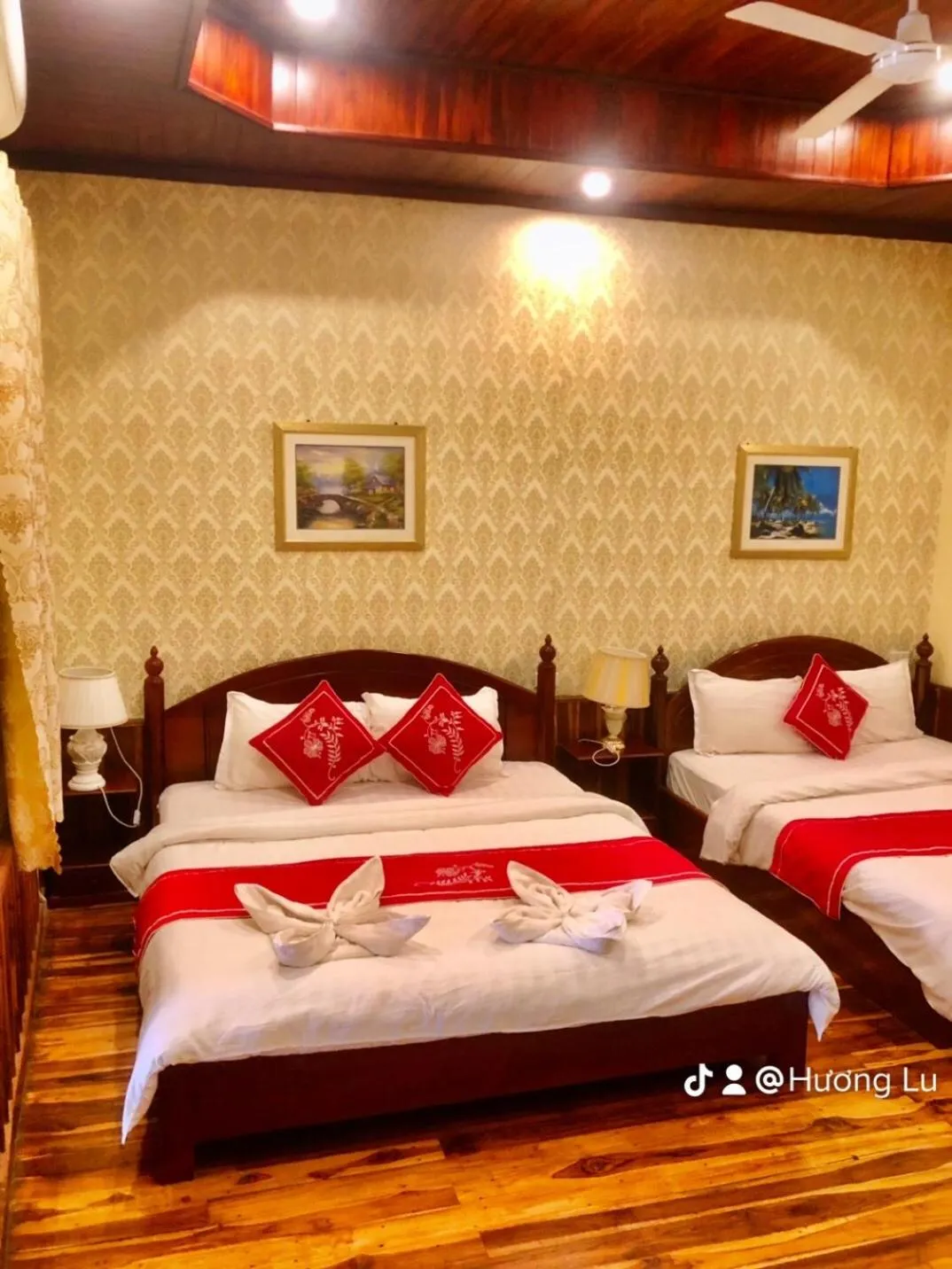 Bed in Villa Phathana Boutique Hotel