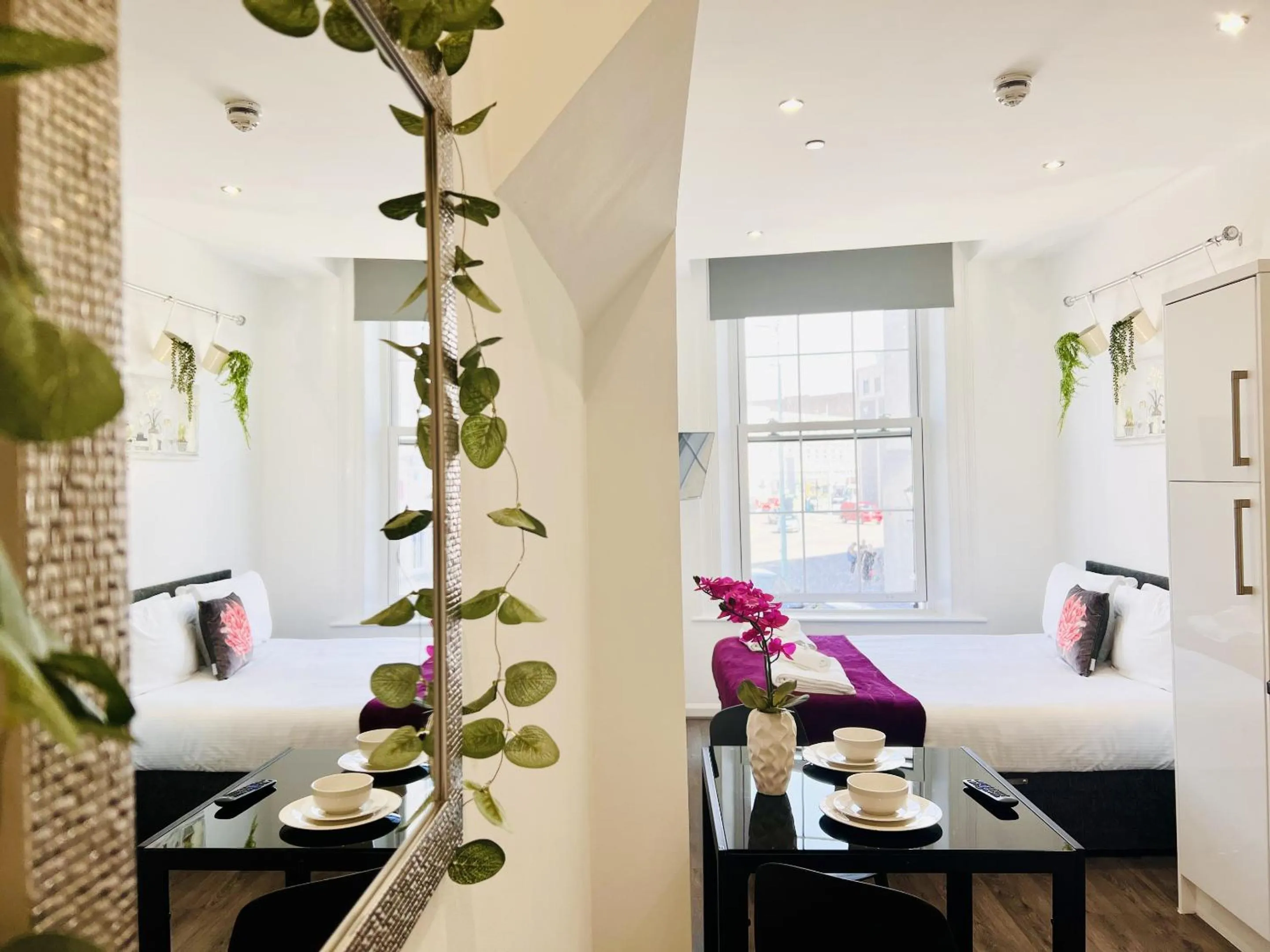 Bedroom, Bed in Fox House Studios, City centre Aparthotel