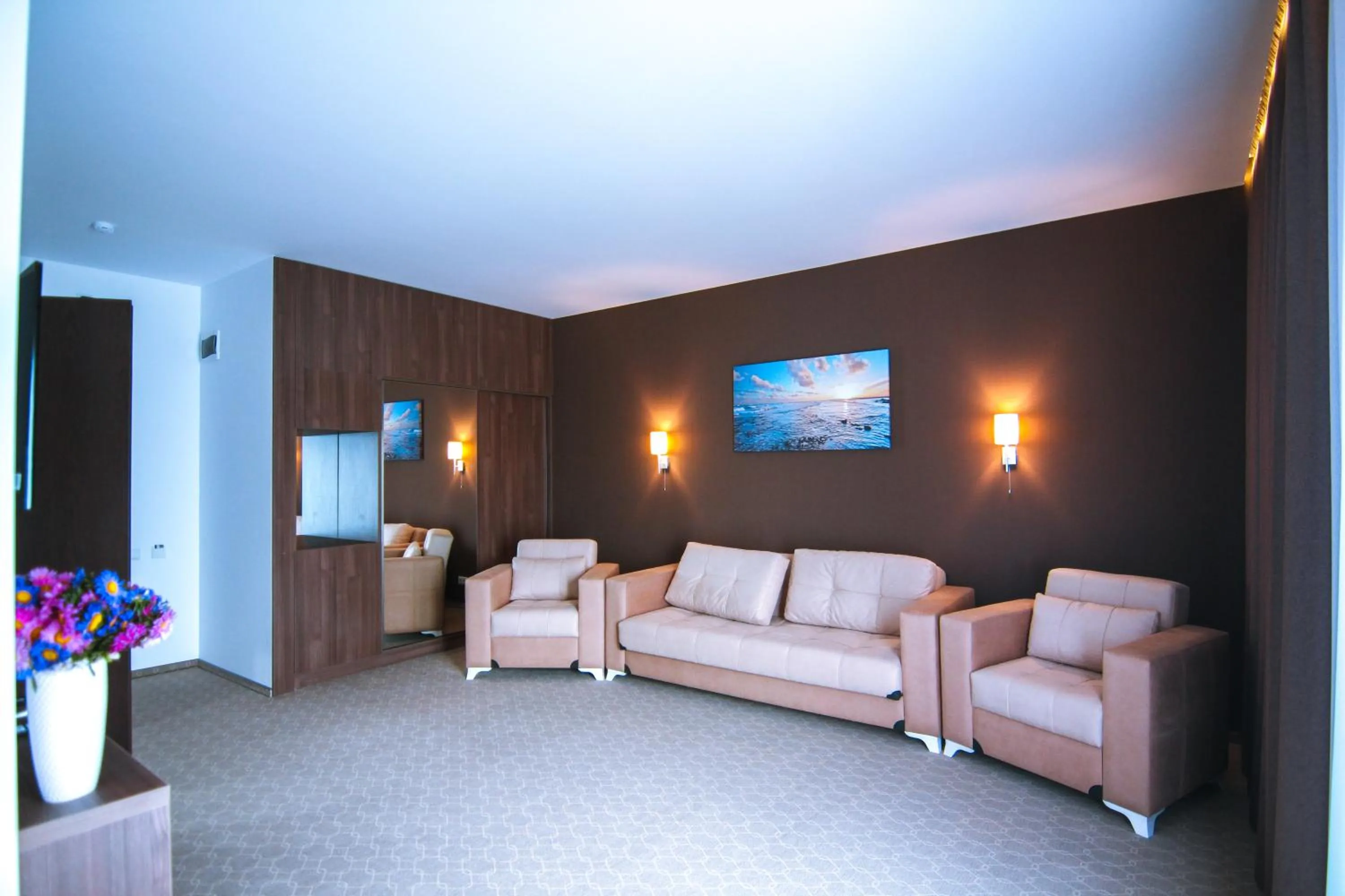 Seating area in Sky Inn Batumi