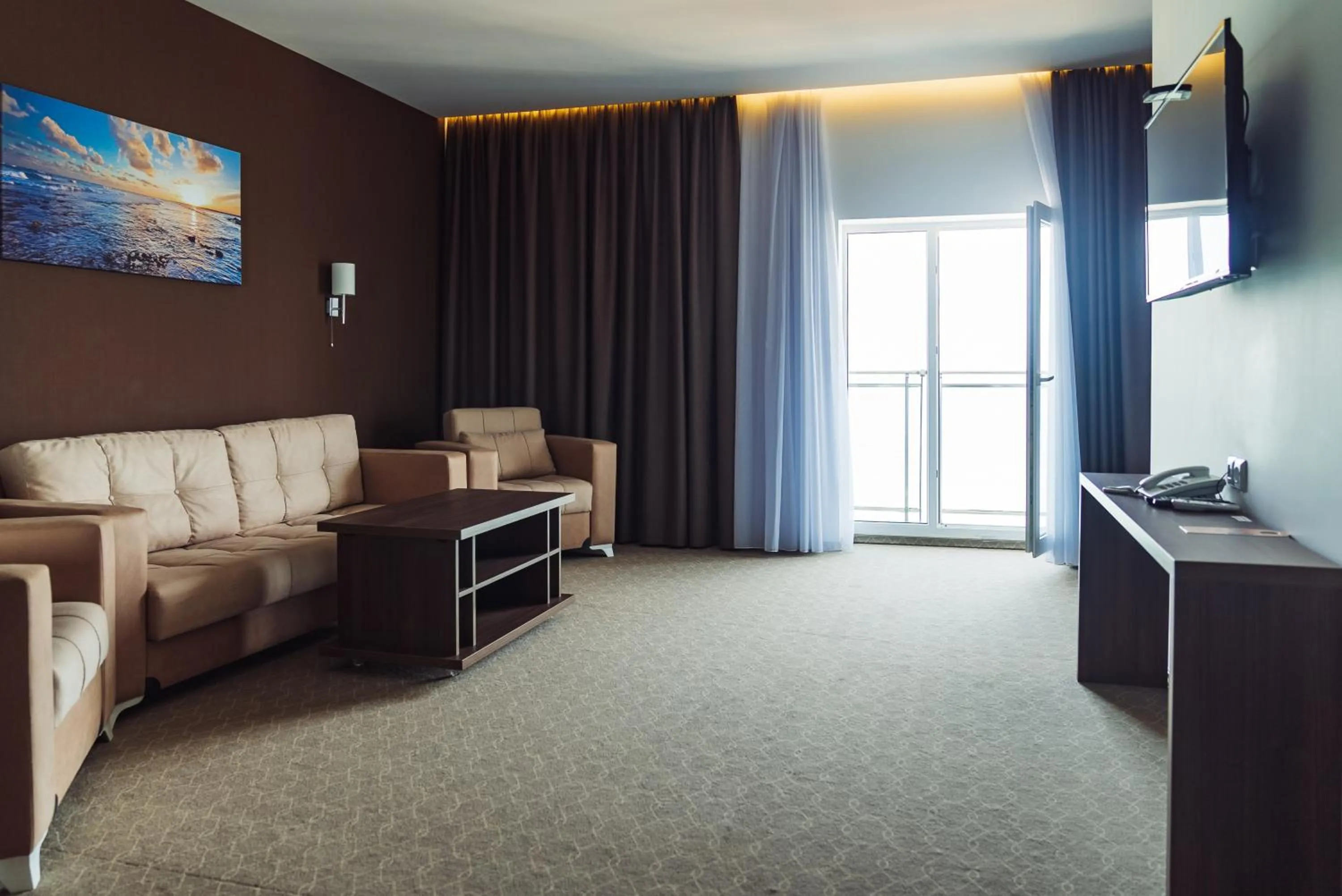 Seating area in Sky Inn Batumi