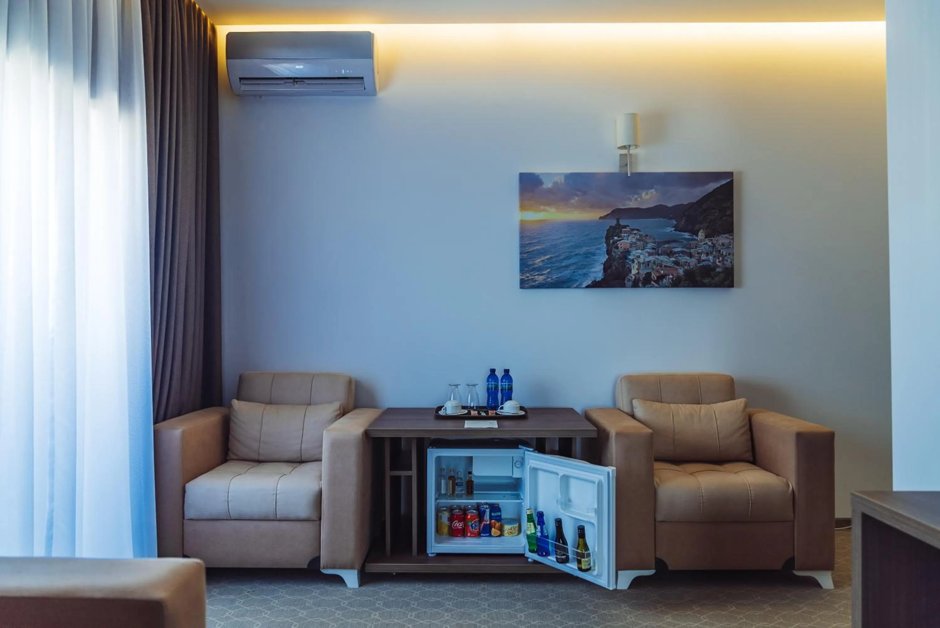 Seating area in Sky Inn Batumi