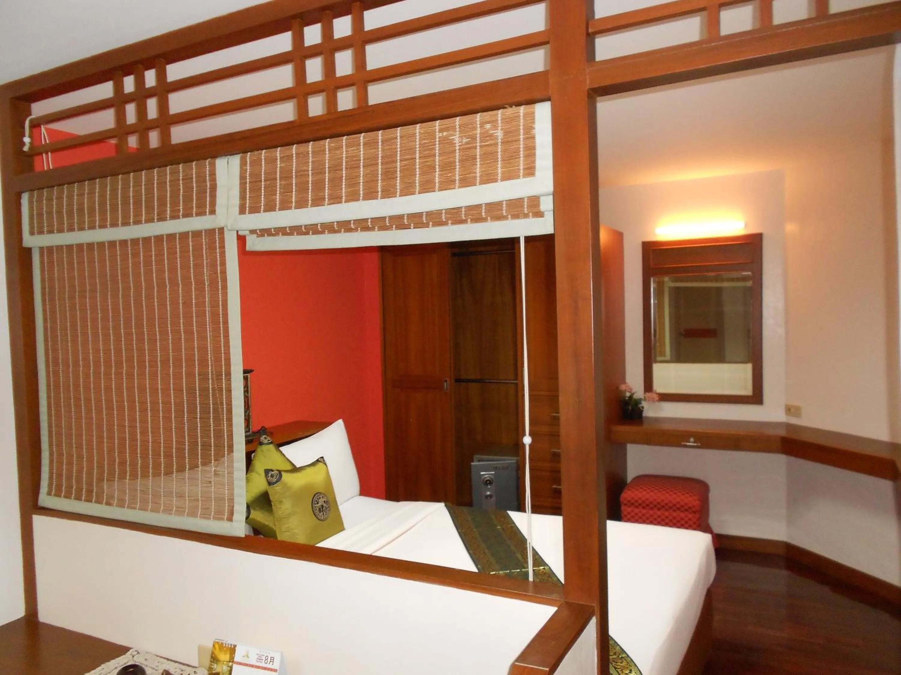 Decorative detail, Bed in B.S. Court Hotel Sathorn