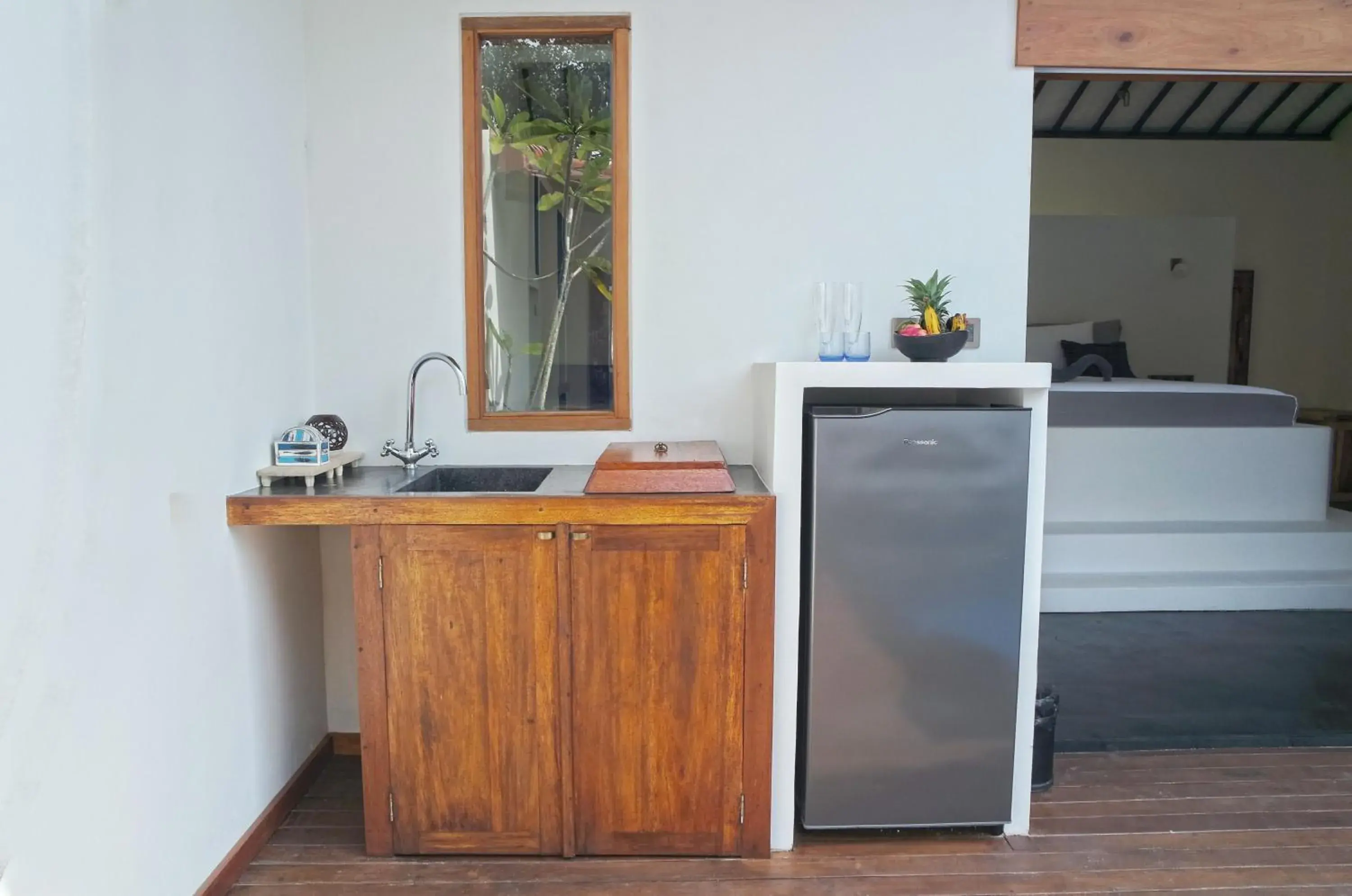 Kitchen or kitchenette, Bed in Stay Shark Villas Gili Air Kitchen or kitchenette, Bed in Stay Shark Villas Gili Air
