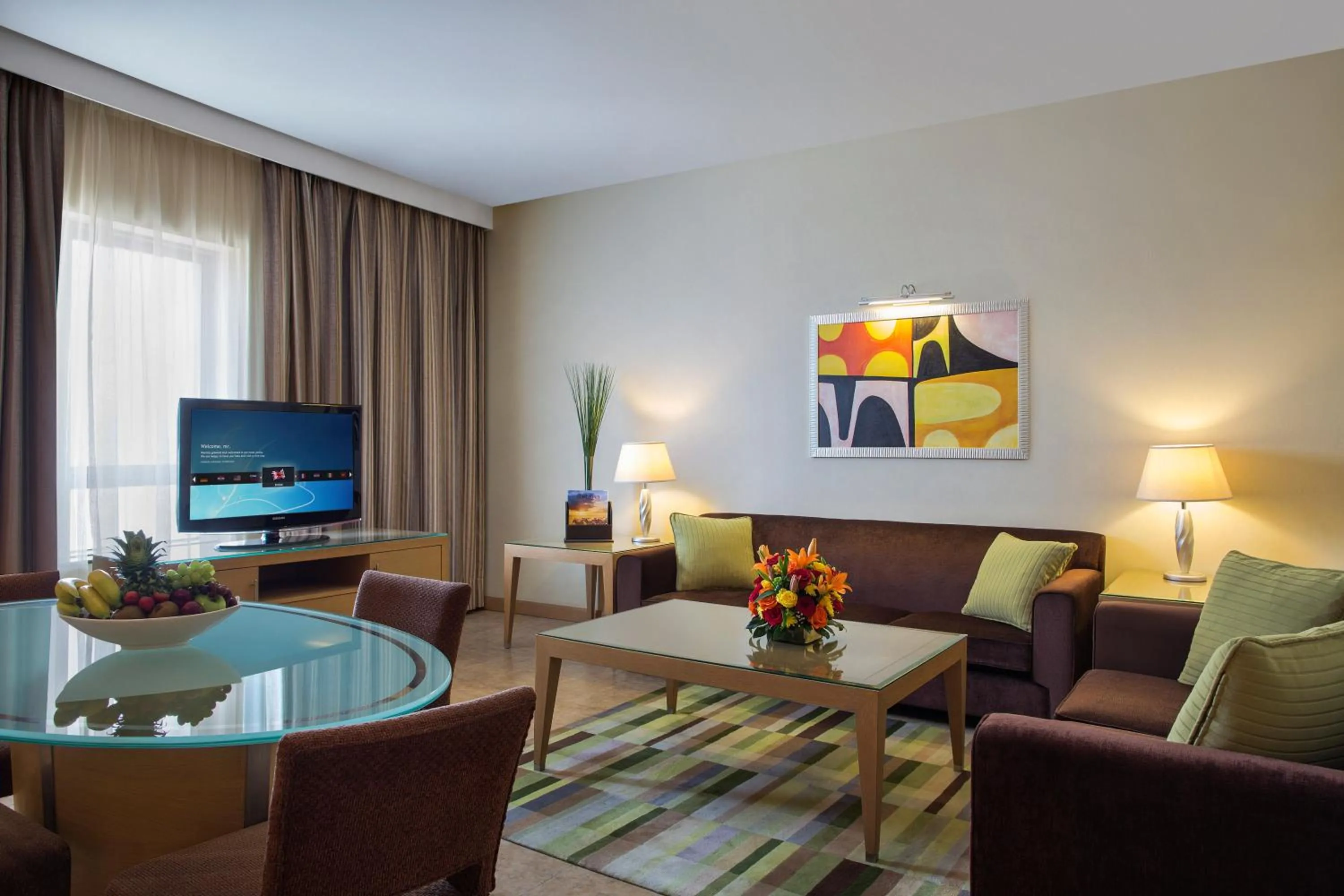 Living room in Nour Arjaan by Rotana-Fujairah