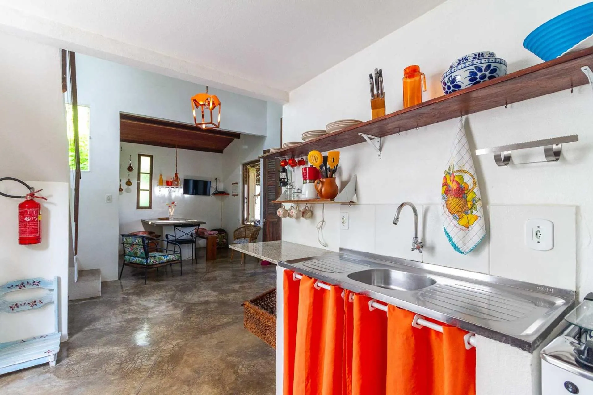 Kitchen or kitchenette in Pousada Vila do Patacho