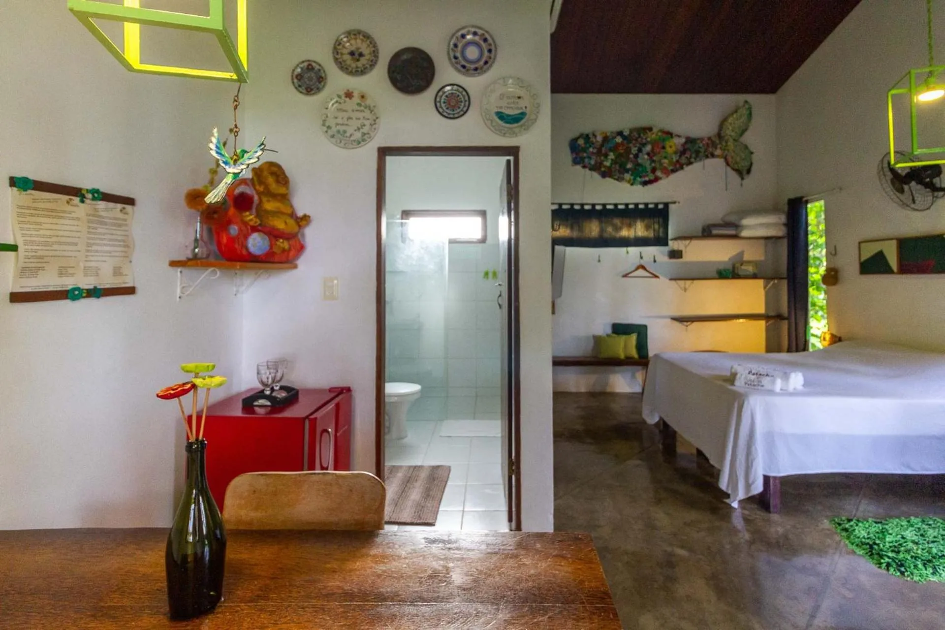 Bathroom, Bed in Pousada Vila do Patacho