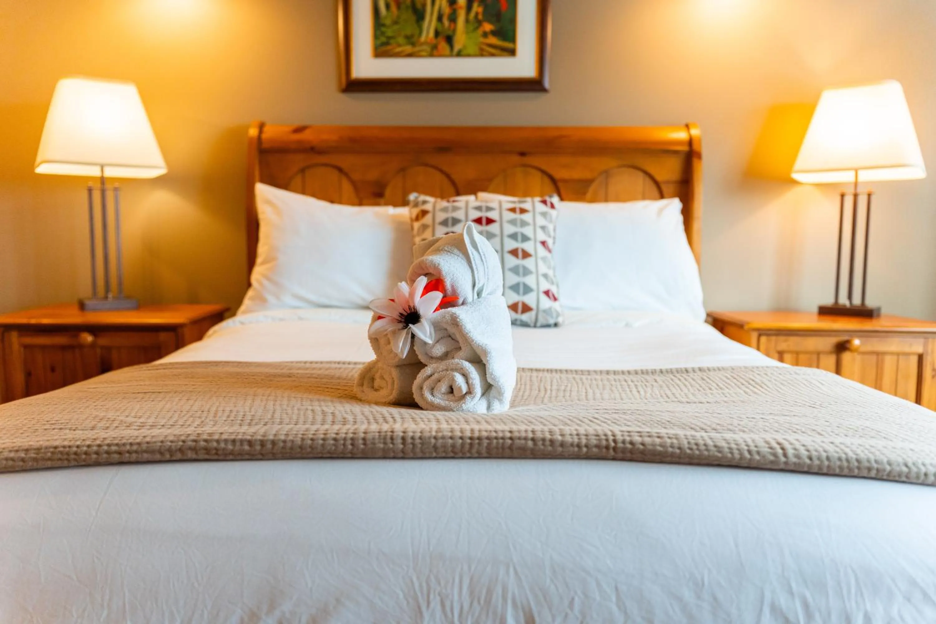 Bed in Vagabond Lodge at Kicking Horse