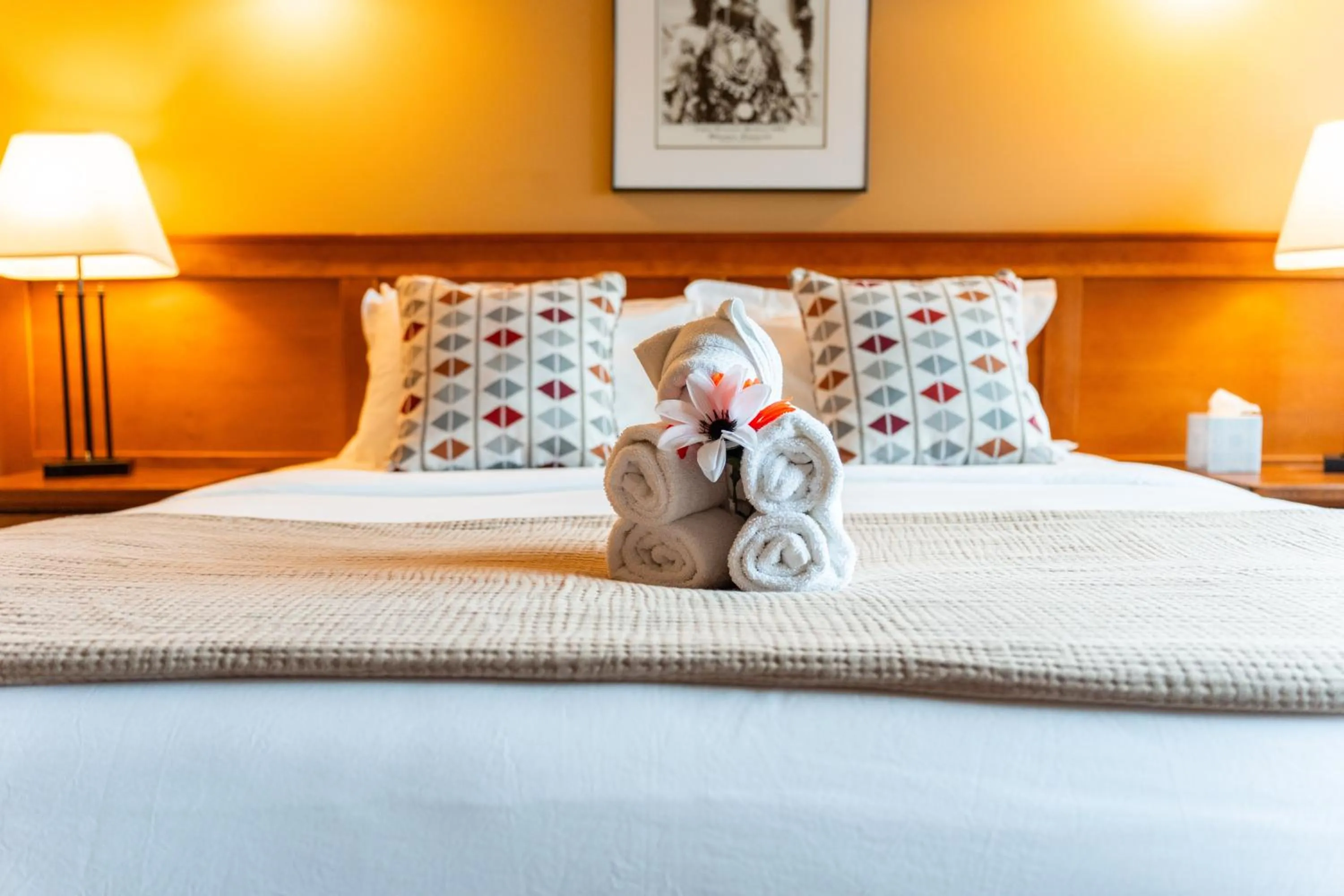 Bed in Vagabond Lodge at Kicking Horse