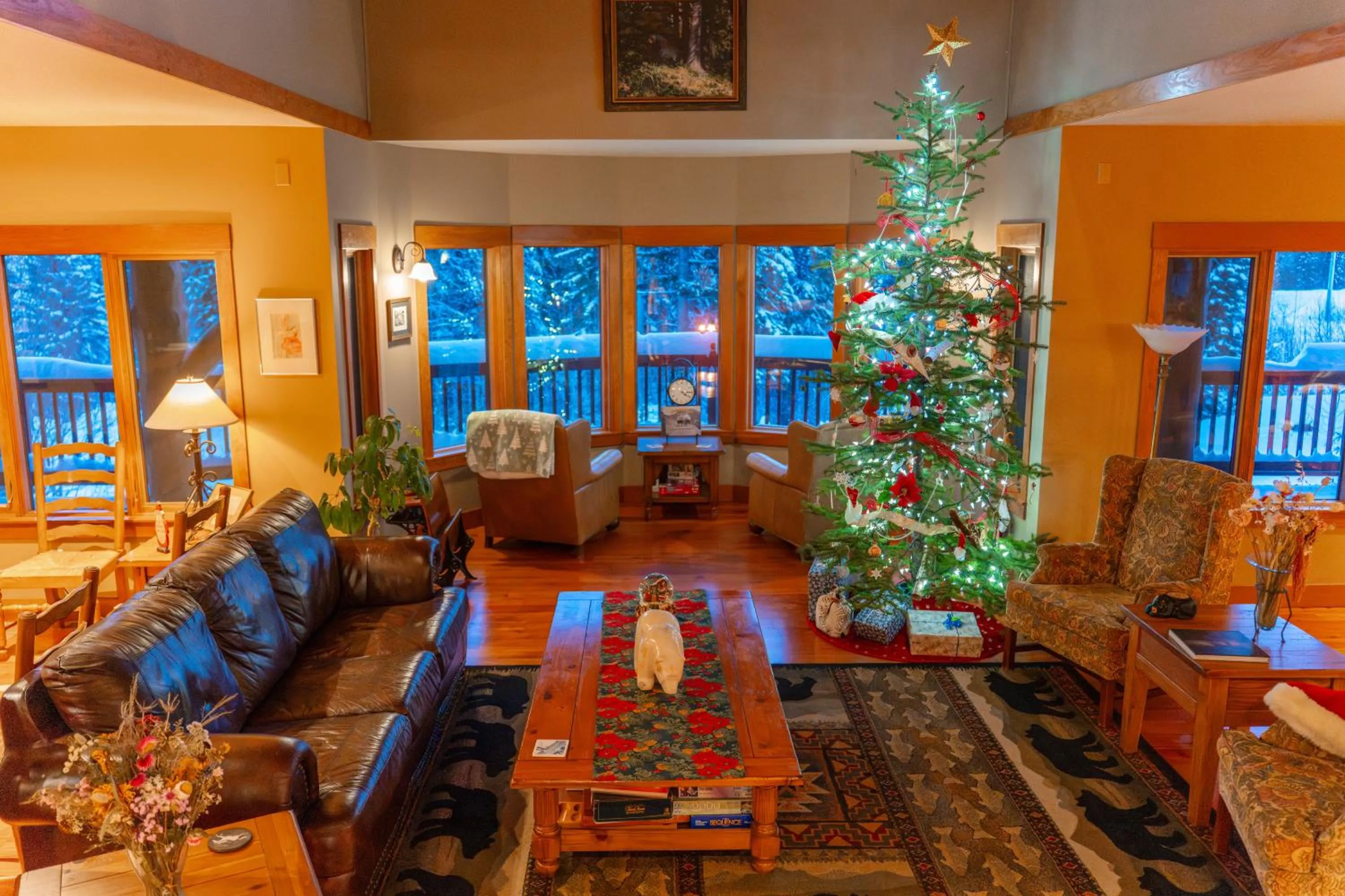 Communal lounge/ TV room in Vagabond Lodge at Kicking Horse