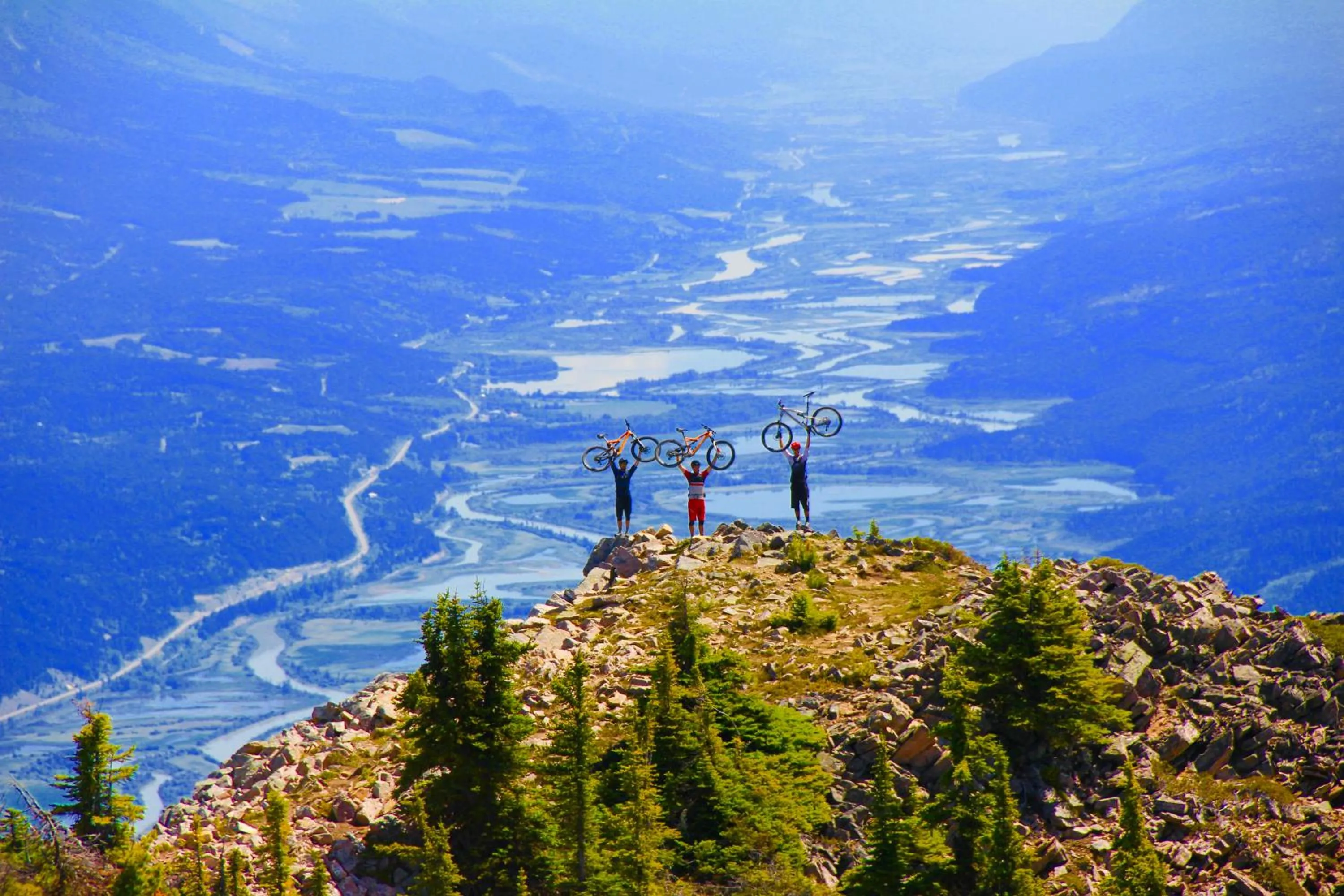 Cycling in Vagabond Lodge at Kicking Horse