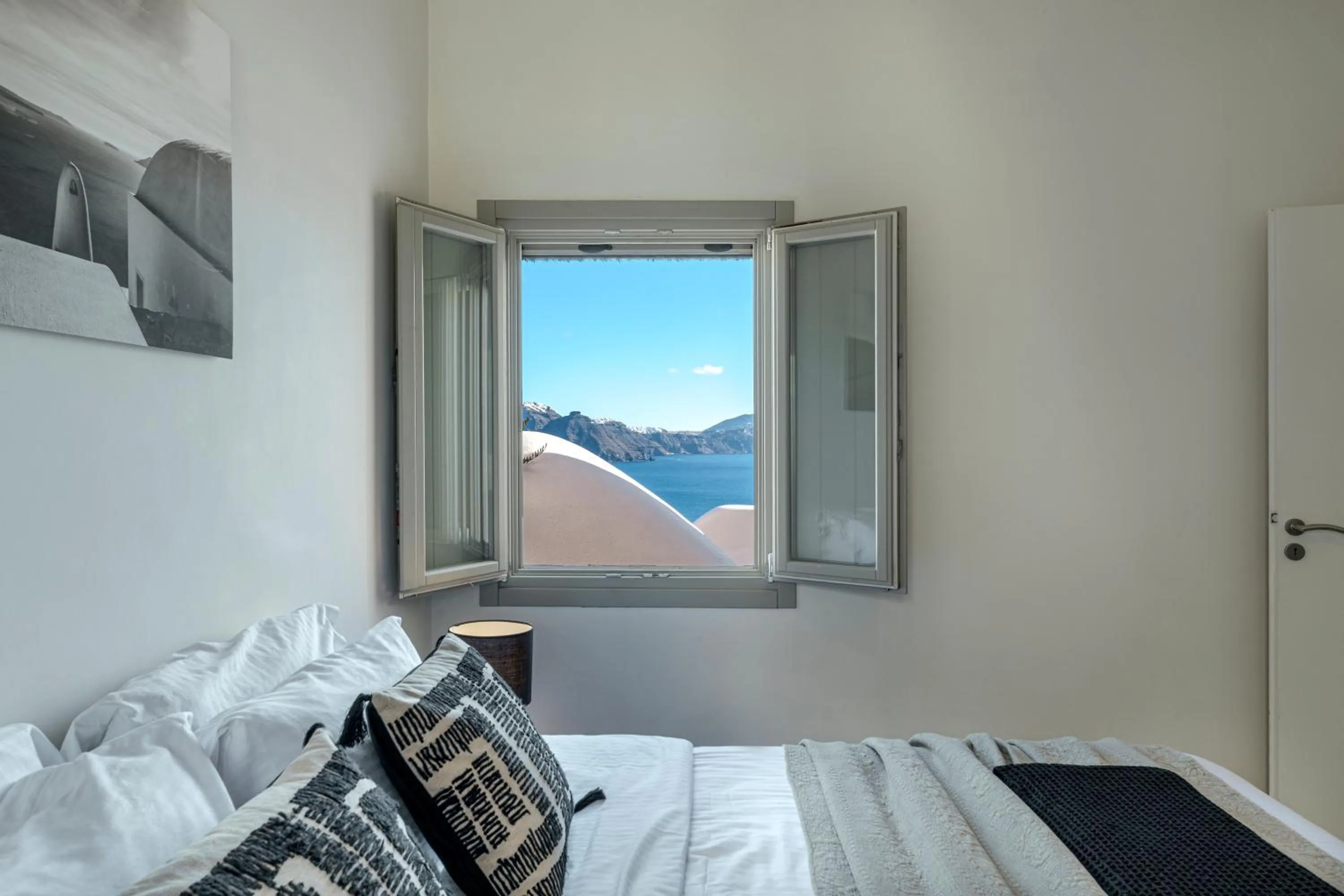 View (from property/room), Bed in Caldera Houses Oia