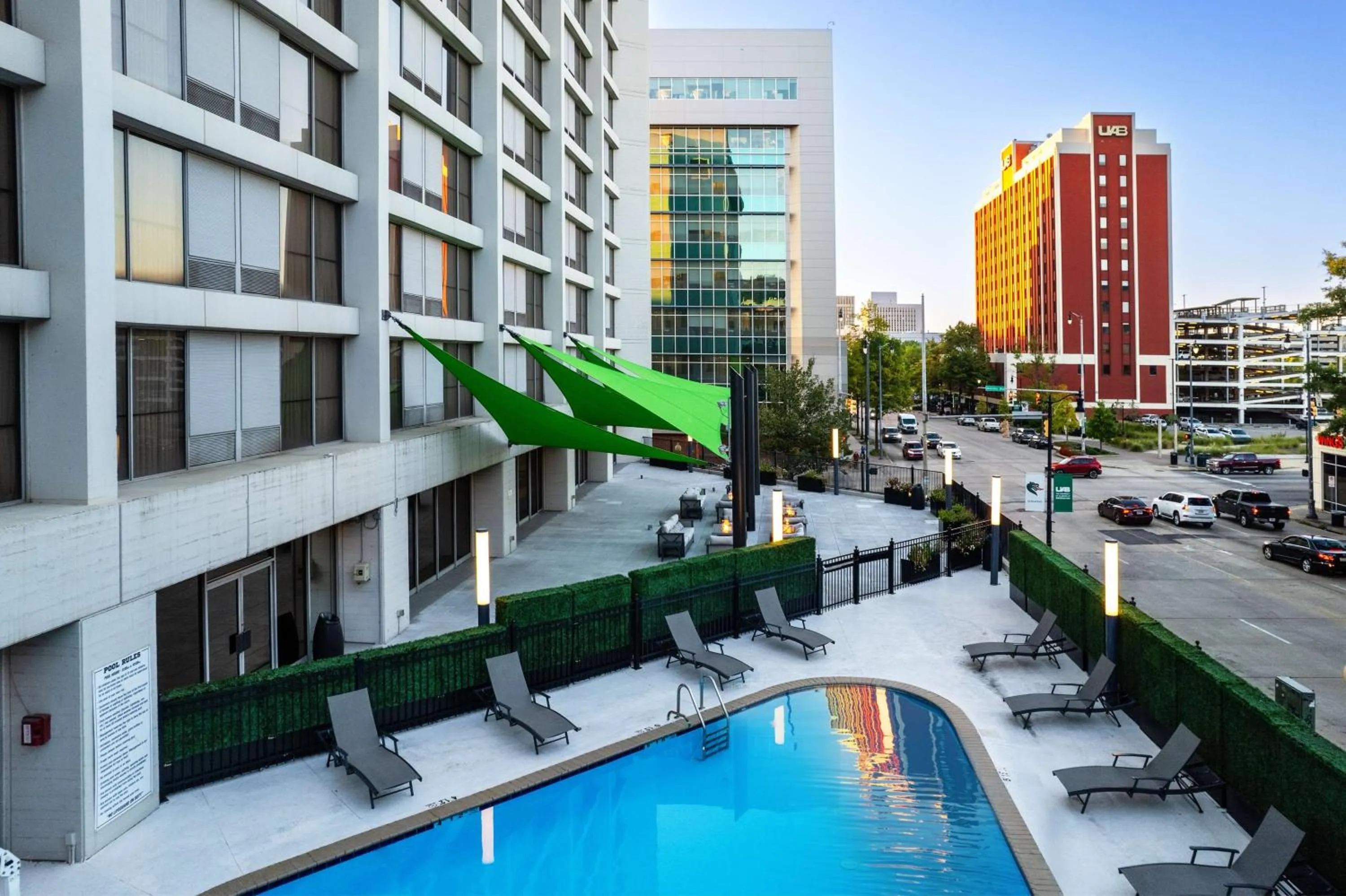 Pool view in Hilton Birmingham Downtown at UAB