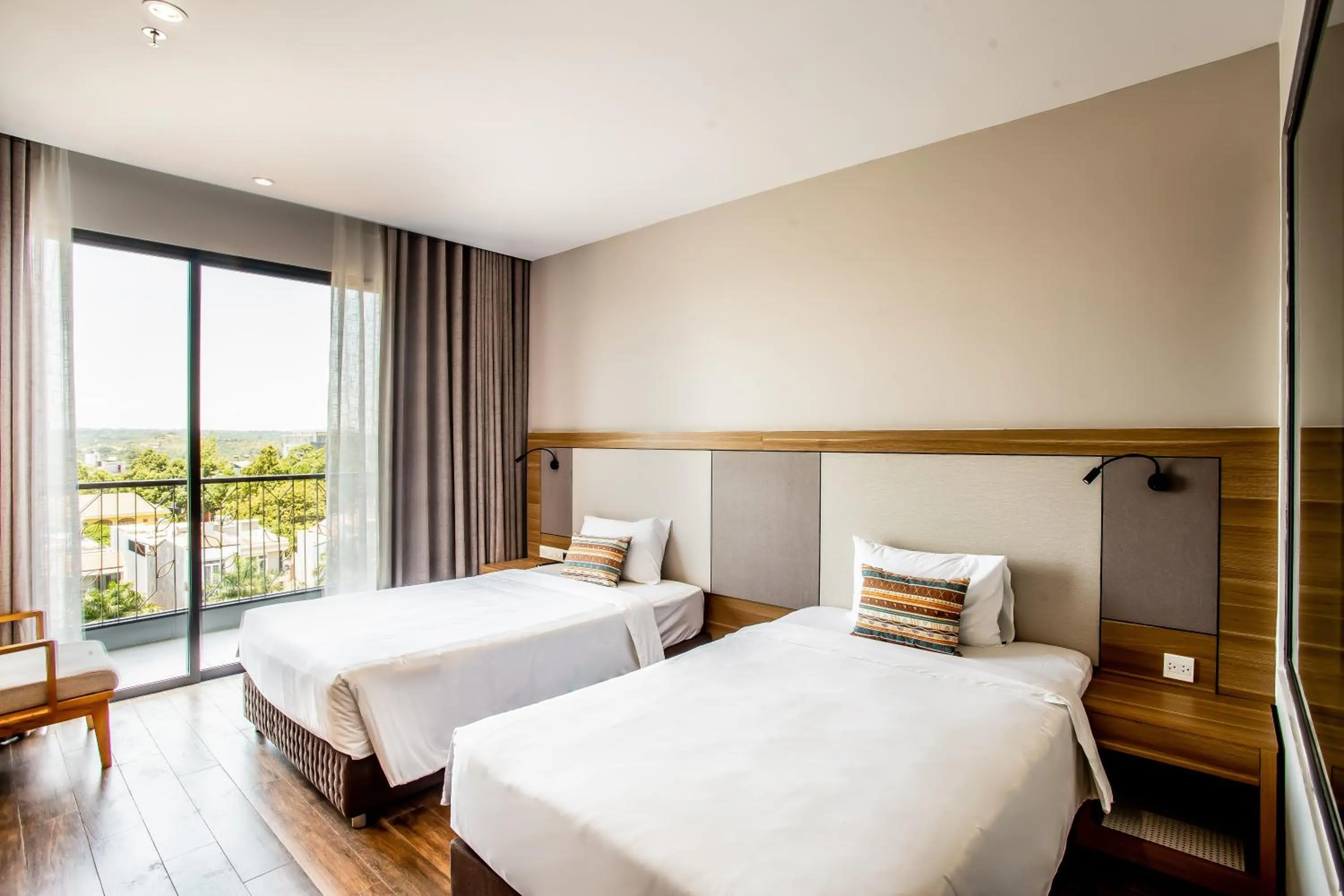 View (from property/room), Bed in Thanh Mai Hotel