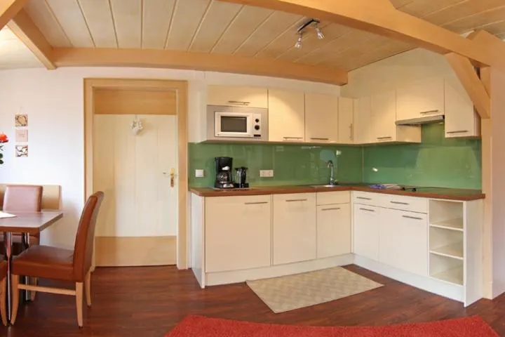 Kitchen or kitchenette in Aparthotel Krösbacher