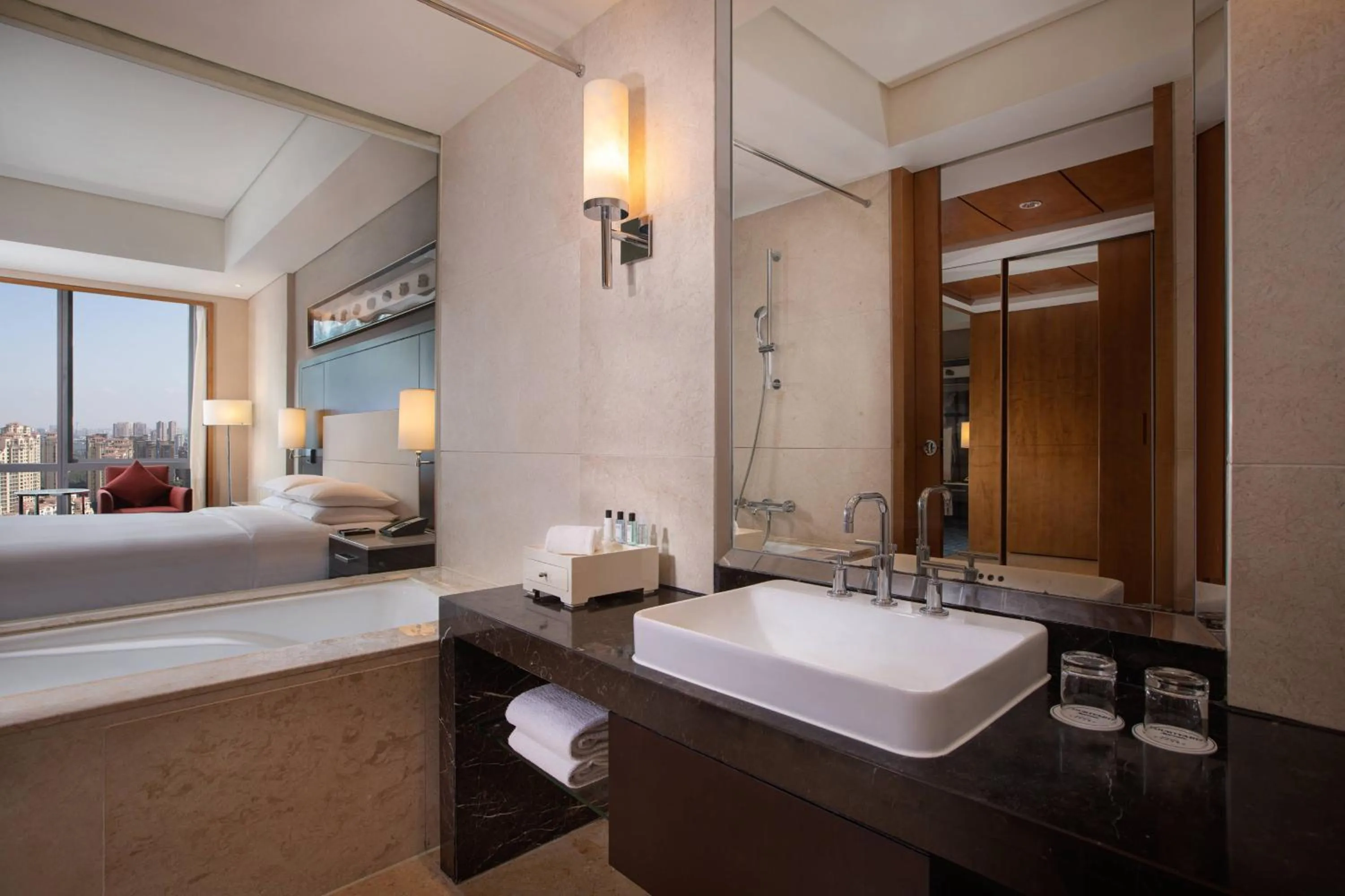 Bathroom, Bed in Courtyard by Marriott Suzhou