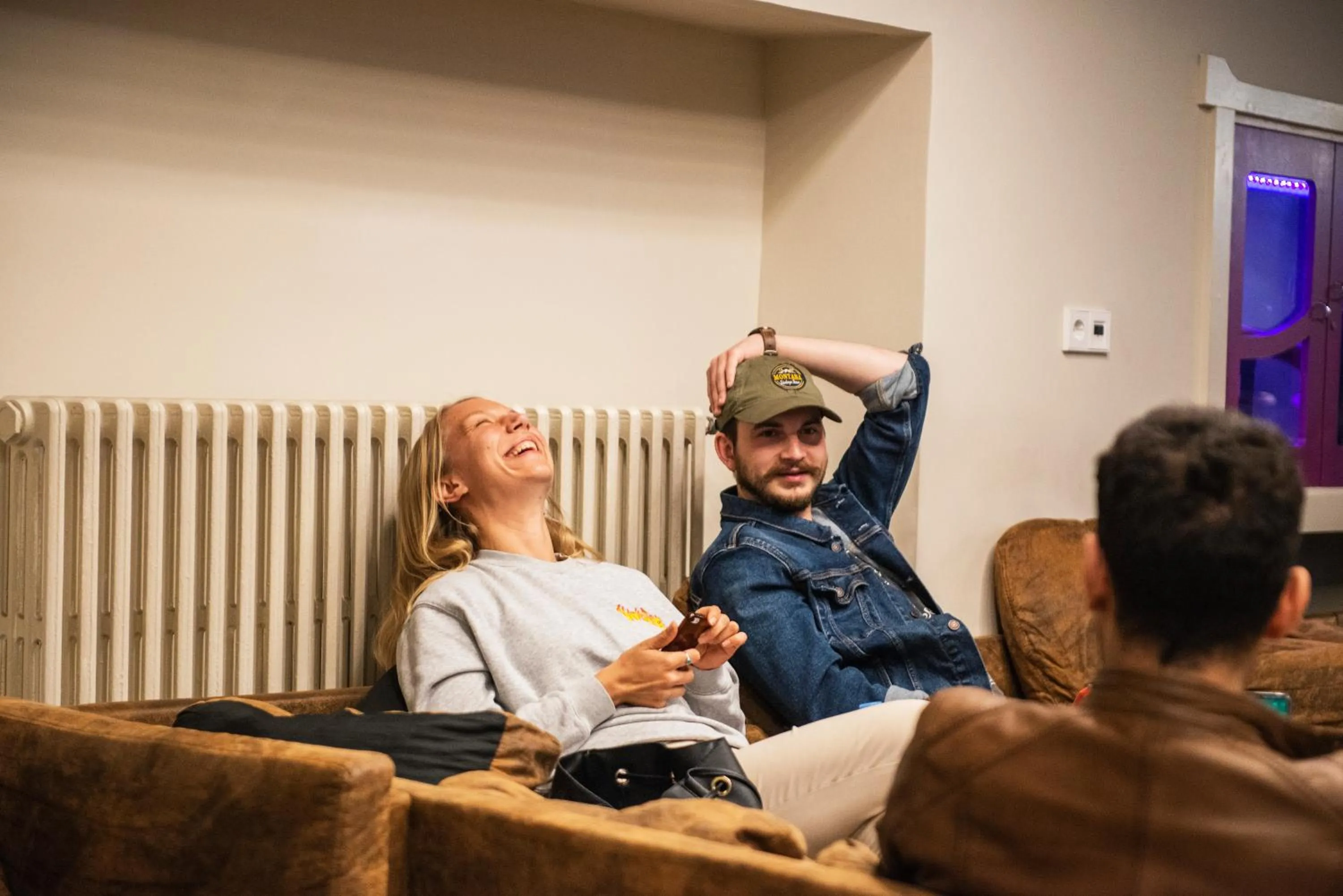 Seating area in Safestay Barcelona Gothic